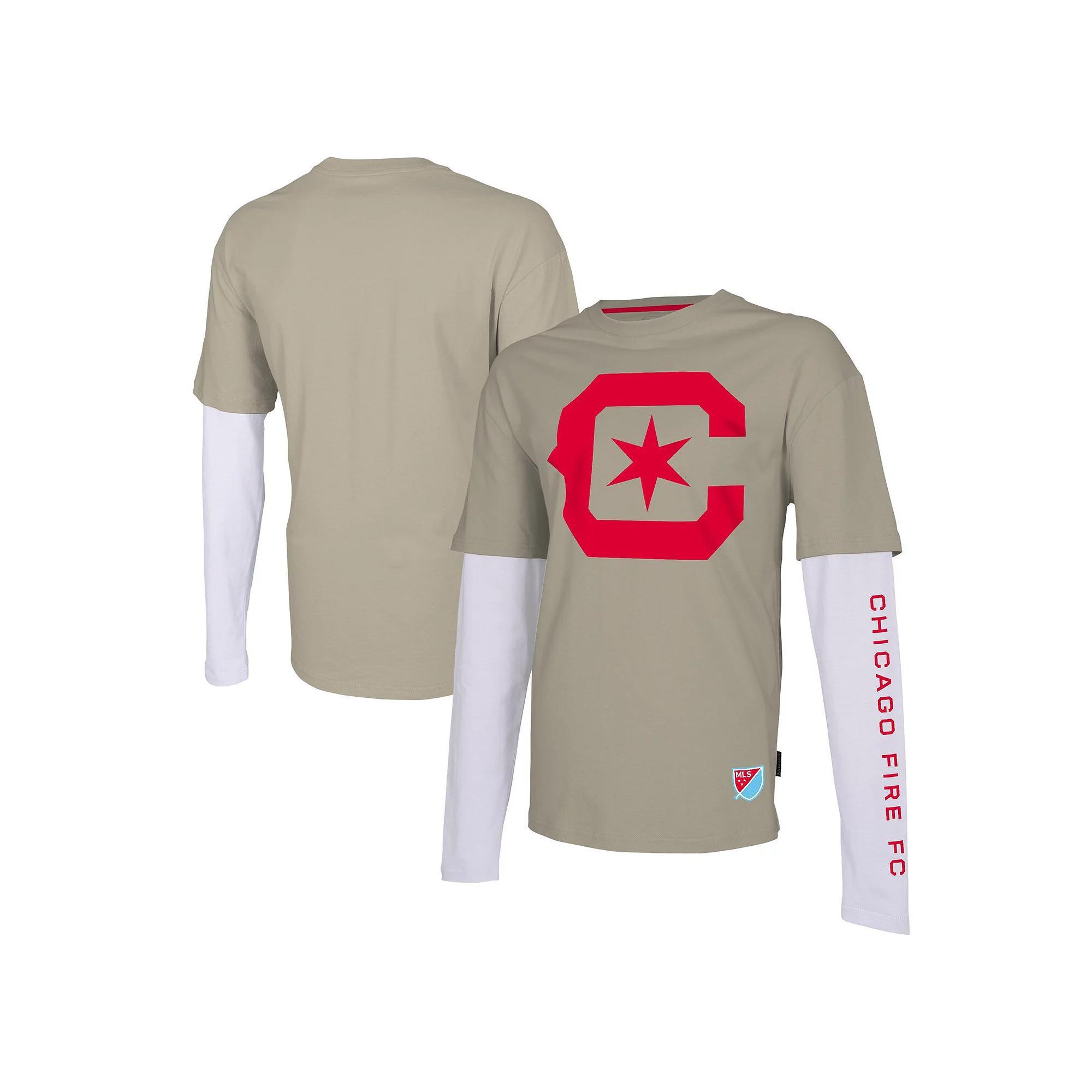 Men's Stadium Essentials Tan Chicago Fire Status Long Sleeve T-Shirt, Size: Large, Cfs Team Product Image