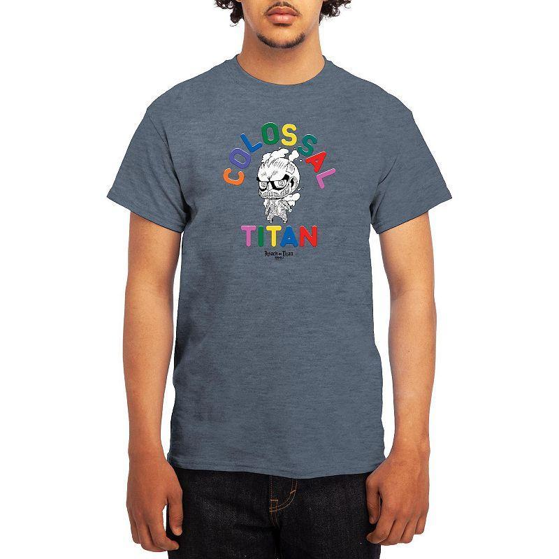 Mens Attack on Titan Hot Potato Tee Grey Red Product Image