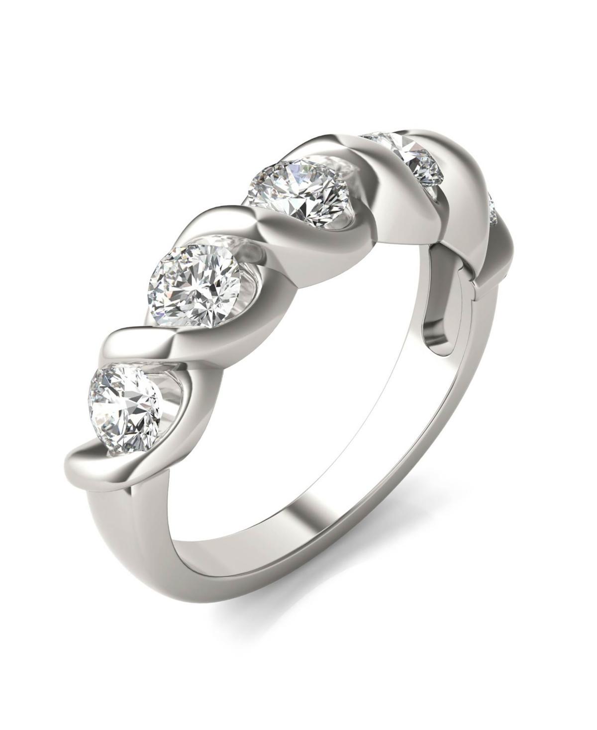 Charles & Colvard 14k White Gold 1 1/6 Carat T.W. Lab-Created Moissanite Twist Ring, Women's Product Image