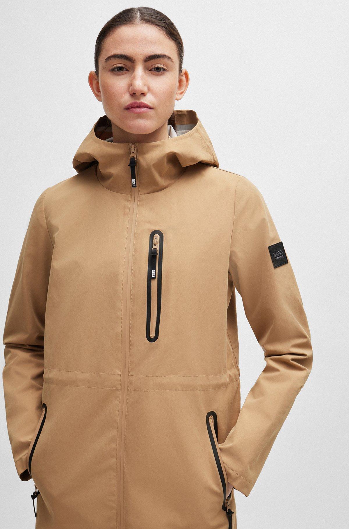 BOSS - Equestrian hardshell parka jacket with water-repellent finish - Beige Product Image