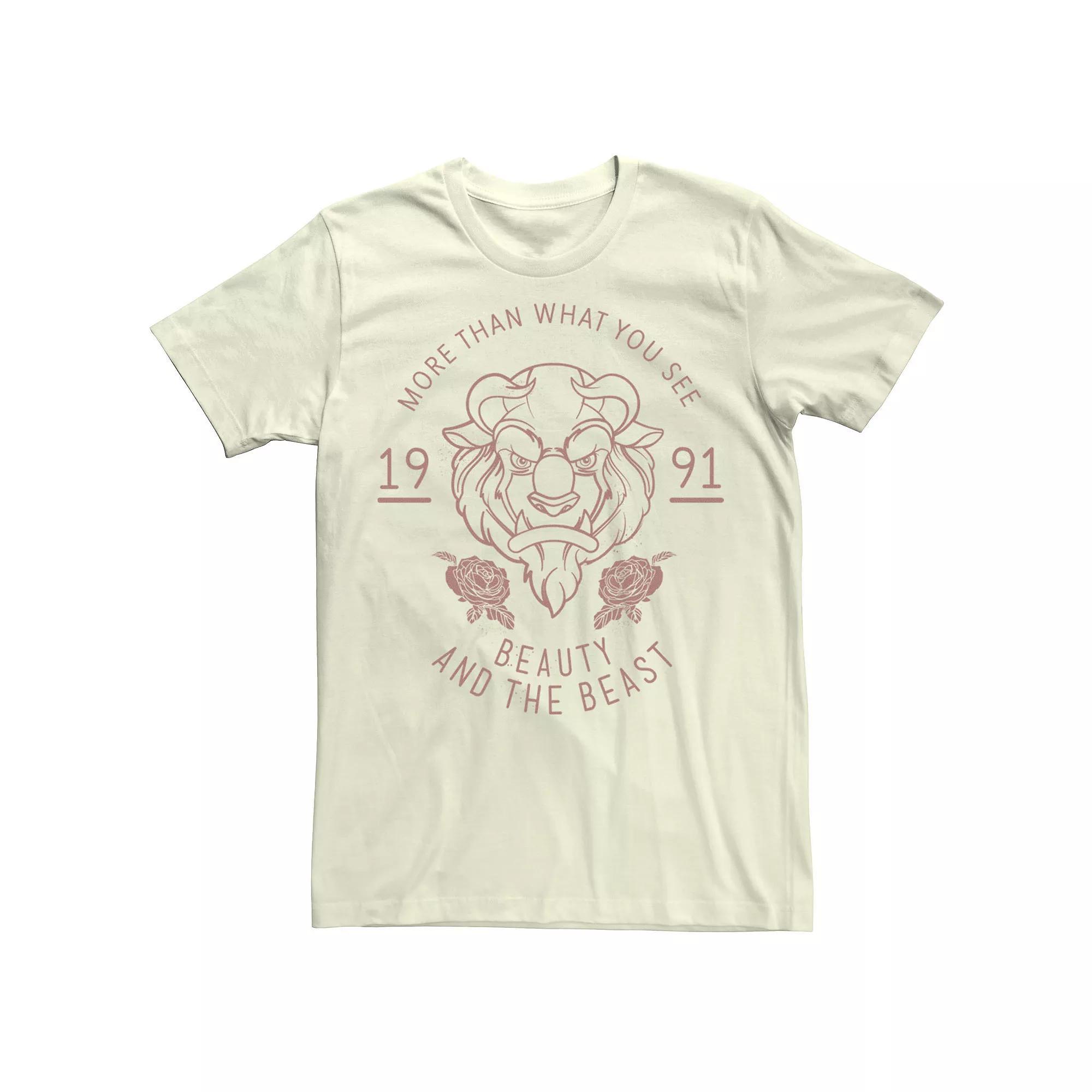 Disney's Beauty And The Beast Men's 1991 Tee, Size: 3XL, Natural Product Image