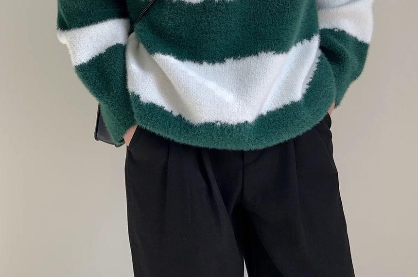 Crew Neck Striped Sweater Product Image