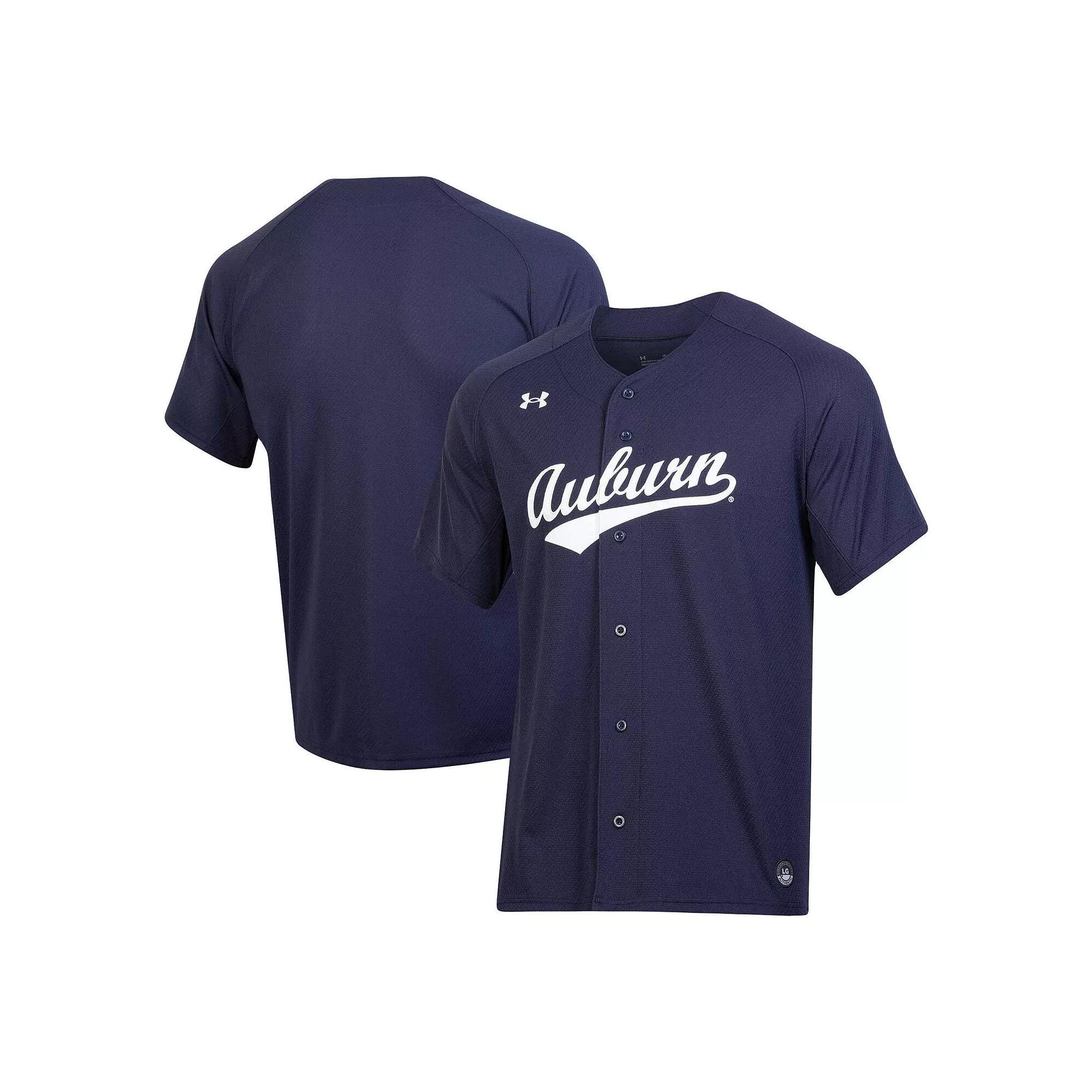 Men's Under Armour Navy Auburn Tigers Replica Baseball Jersey, Size: Large, Blue Product Image