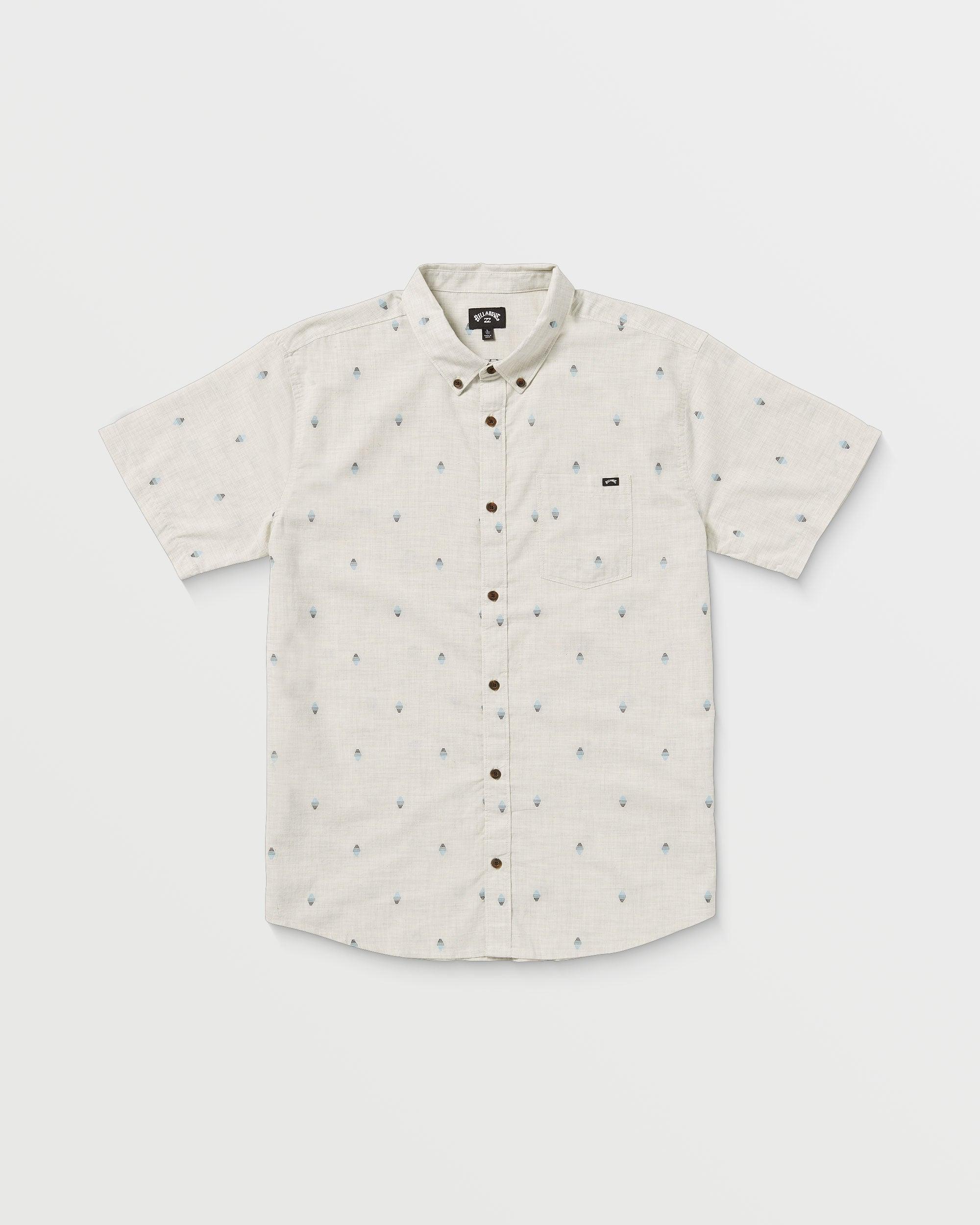 All Day Jacquard Short Sleeve Shirt - Oatmeal Male Product Image