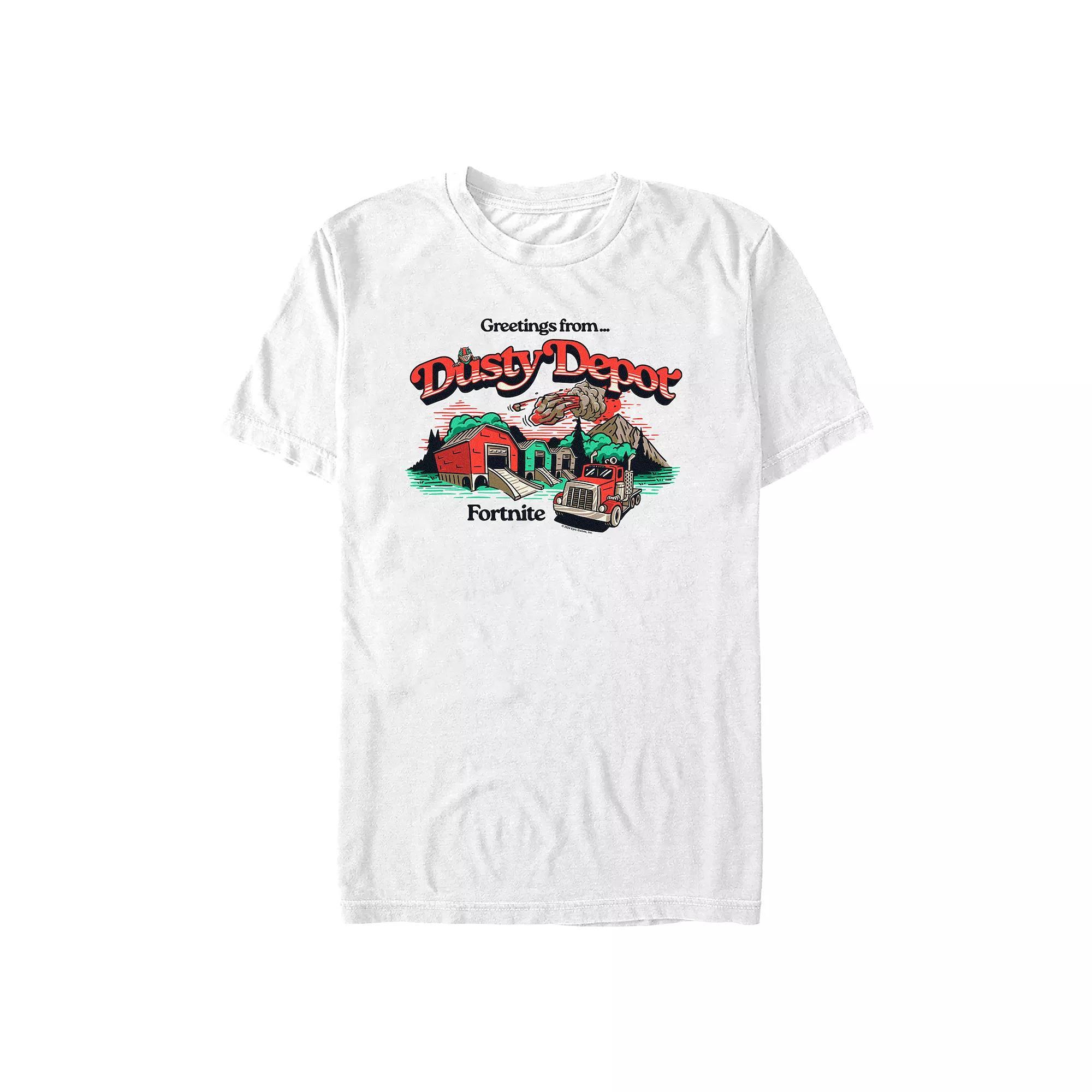 Men's Fortnite Greetings From Dusty Depot Graphic Tee, Size: XL, White Product Image