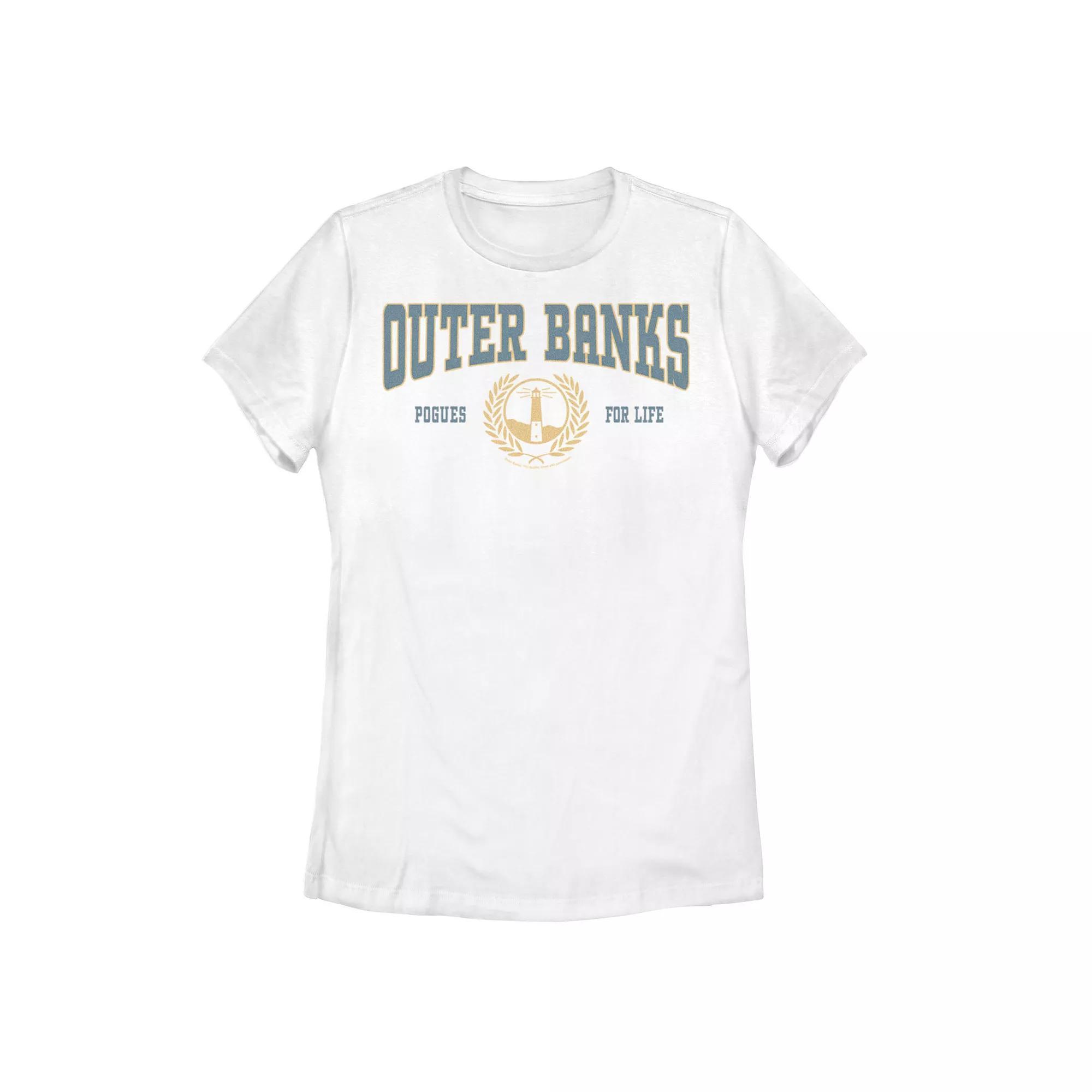 Juniors' Outer Banks Collegiate Style Crest Tee, Girl's, Size: Medium, White Product Image