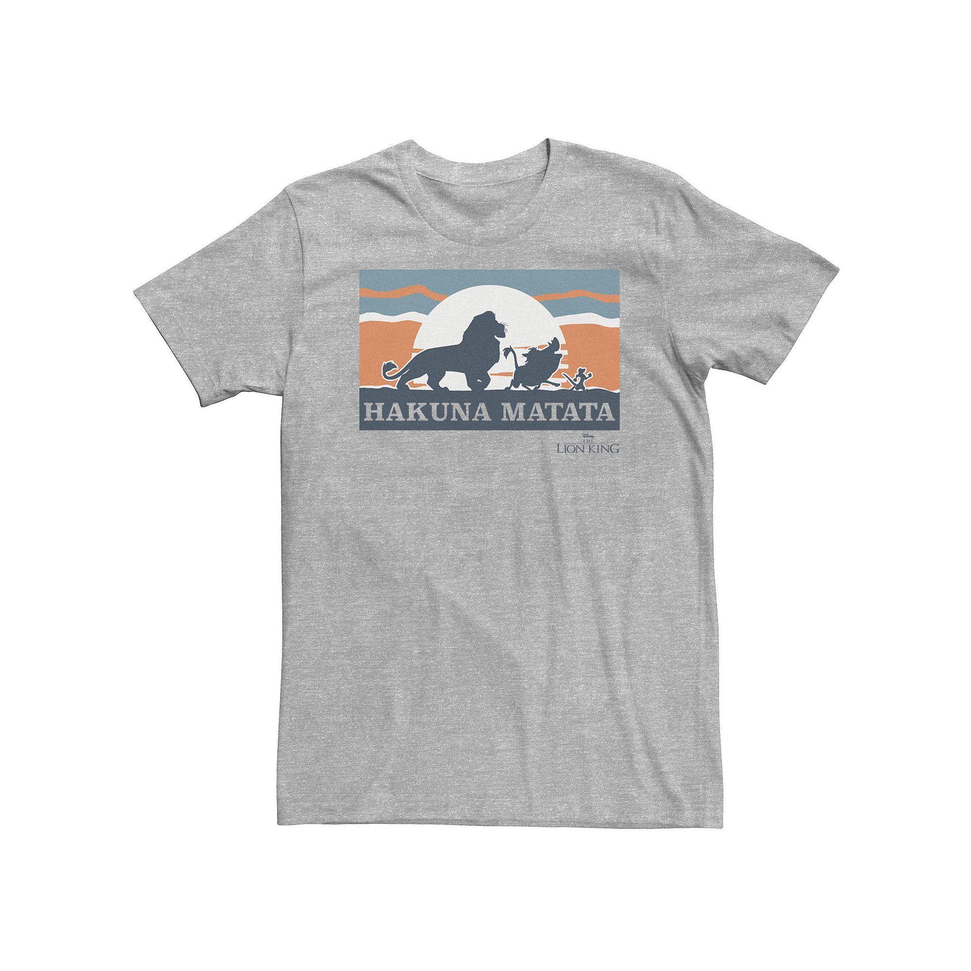 Big & Tall Disney The Lion King Retro Hakuna Matata Trio Silhouette Tee, Men's, Size: 4XL Tall, Athletic Grey Product Image