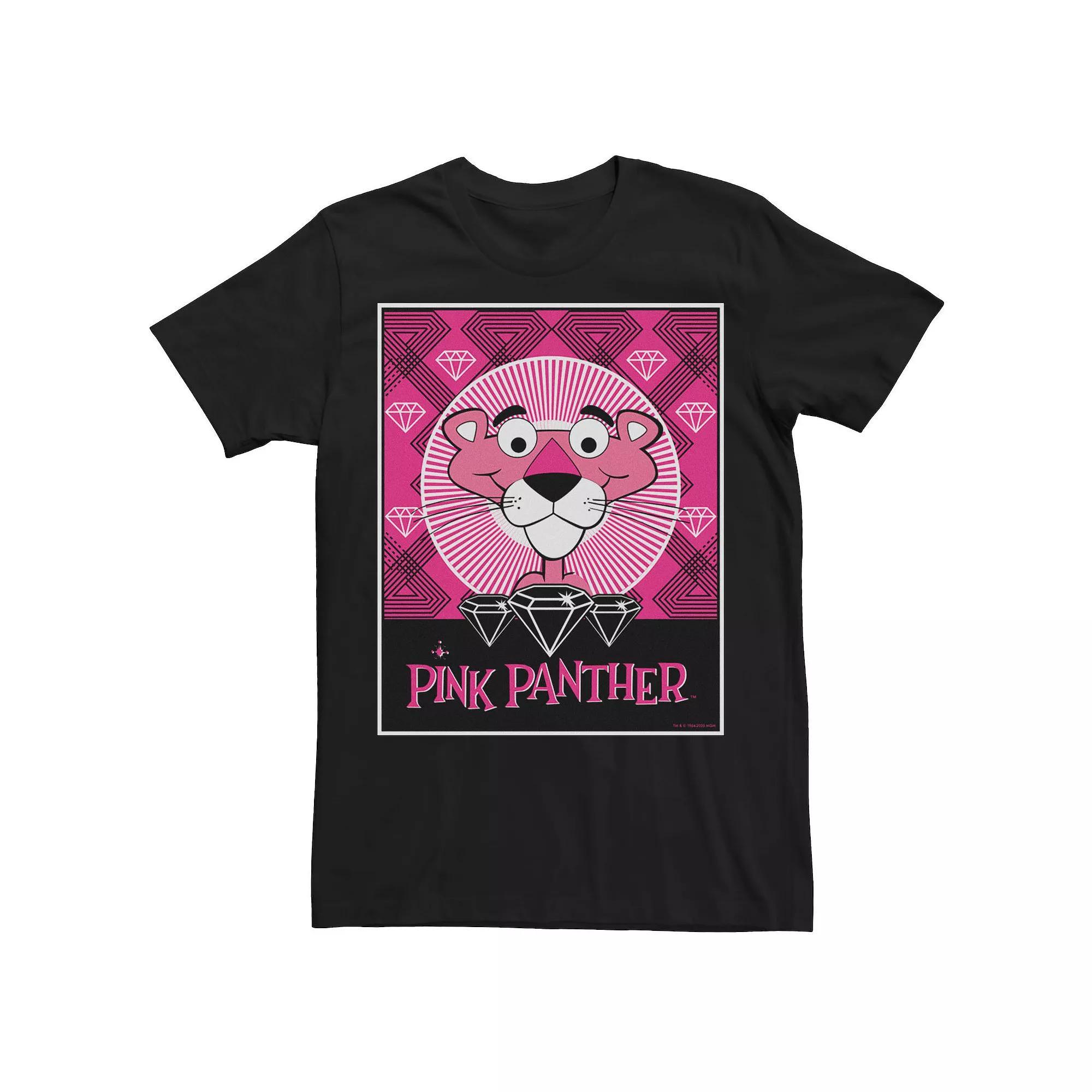 Men's The Pink Panther Gem Tonal Poster Tee, Size: XXL, Black Product Image