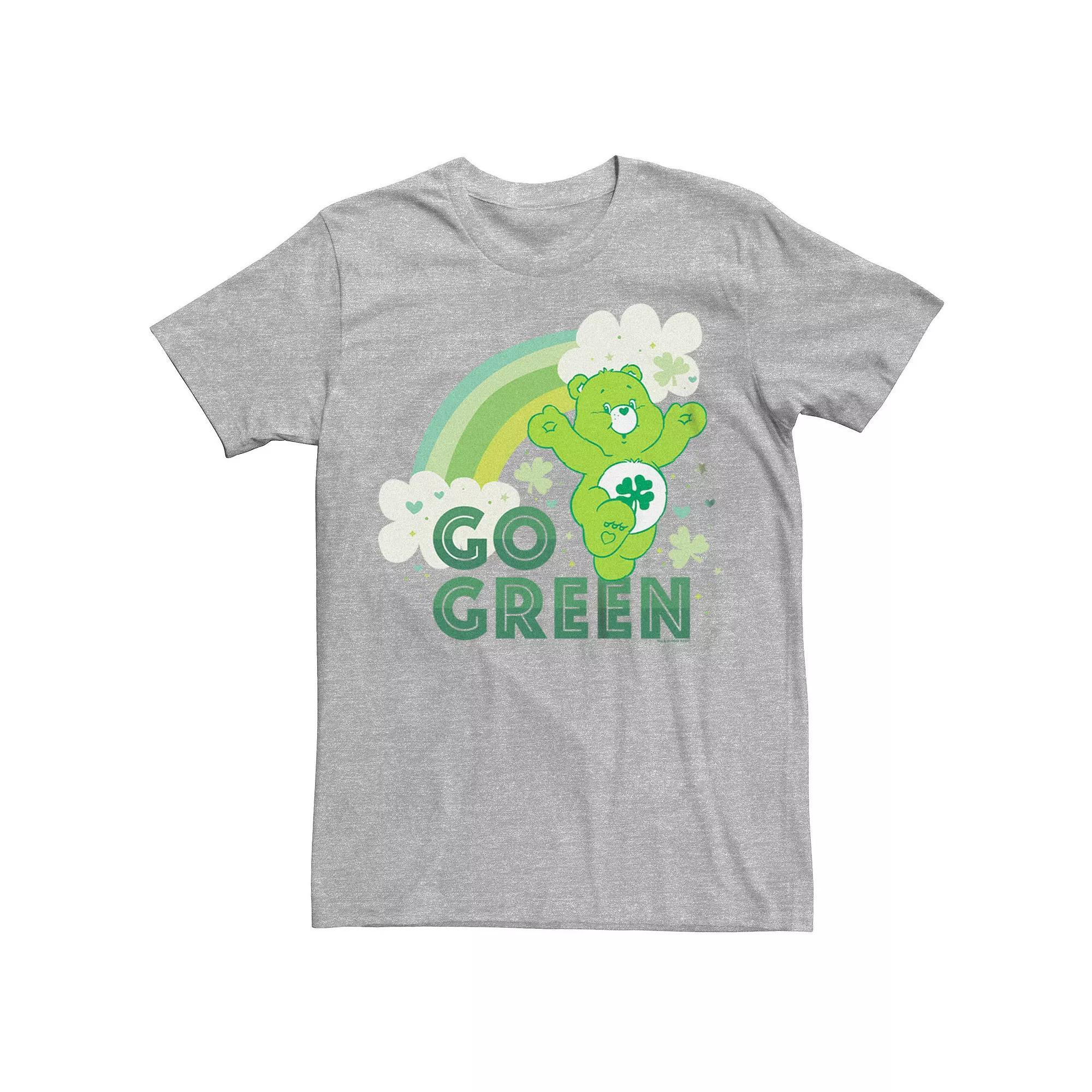 Men's Care Bears "Go Green" Graphic Tee, Size: Medium, Athletic Grey Product Image