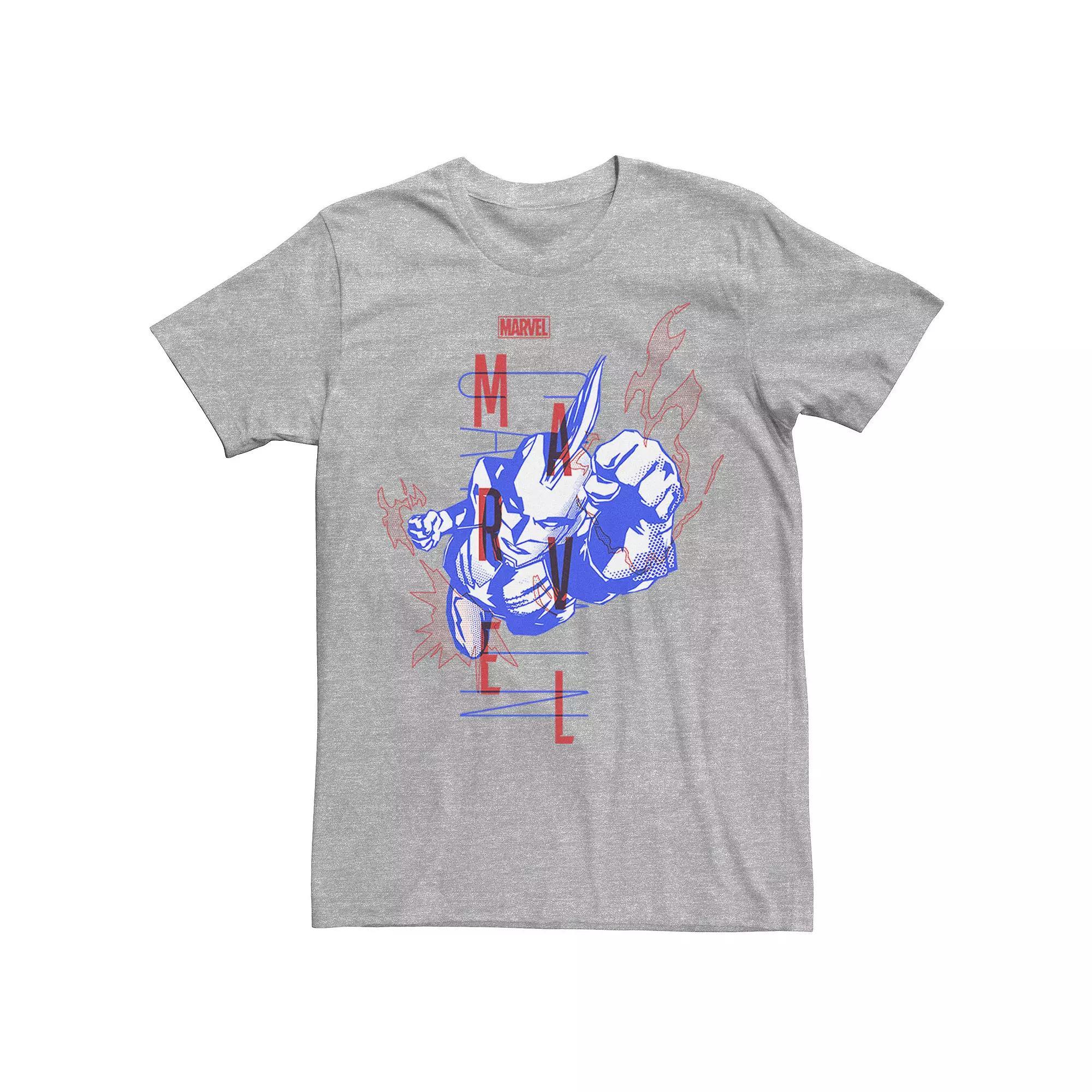 Men's Marvel Captain Marvel Flying Sketch Bold Poster Graphic Tee, Size: XL, Athletic Grey Product Image