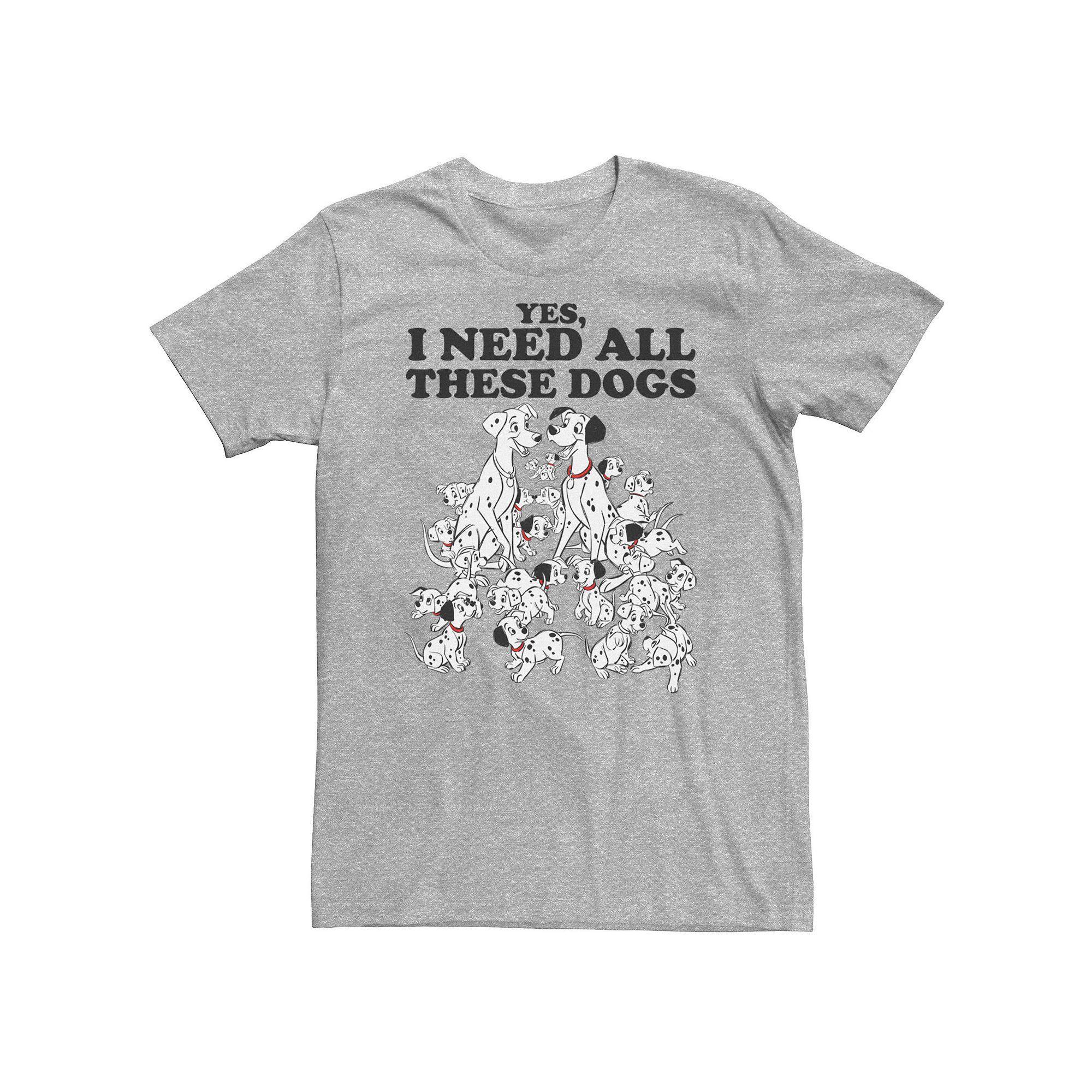 Big & Tall Disney 101 Dalmatians Yes I Need All These Dogs Tee, Men's, Size: 3XL, Athletic Grey Product Image