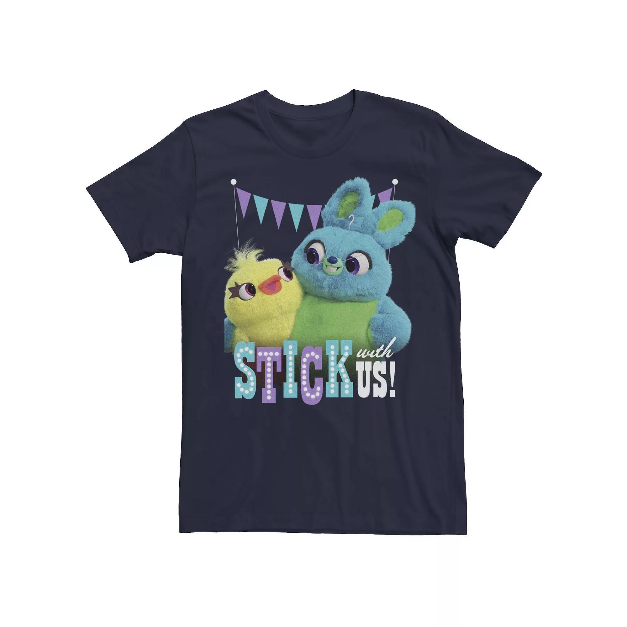 Disney / Pixars Toy Story 4 Ducky & Bunny Mens Stick With Us Tee Blue Product Image