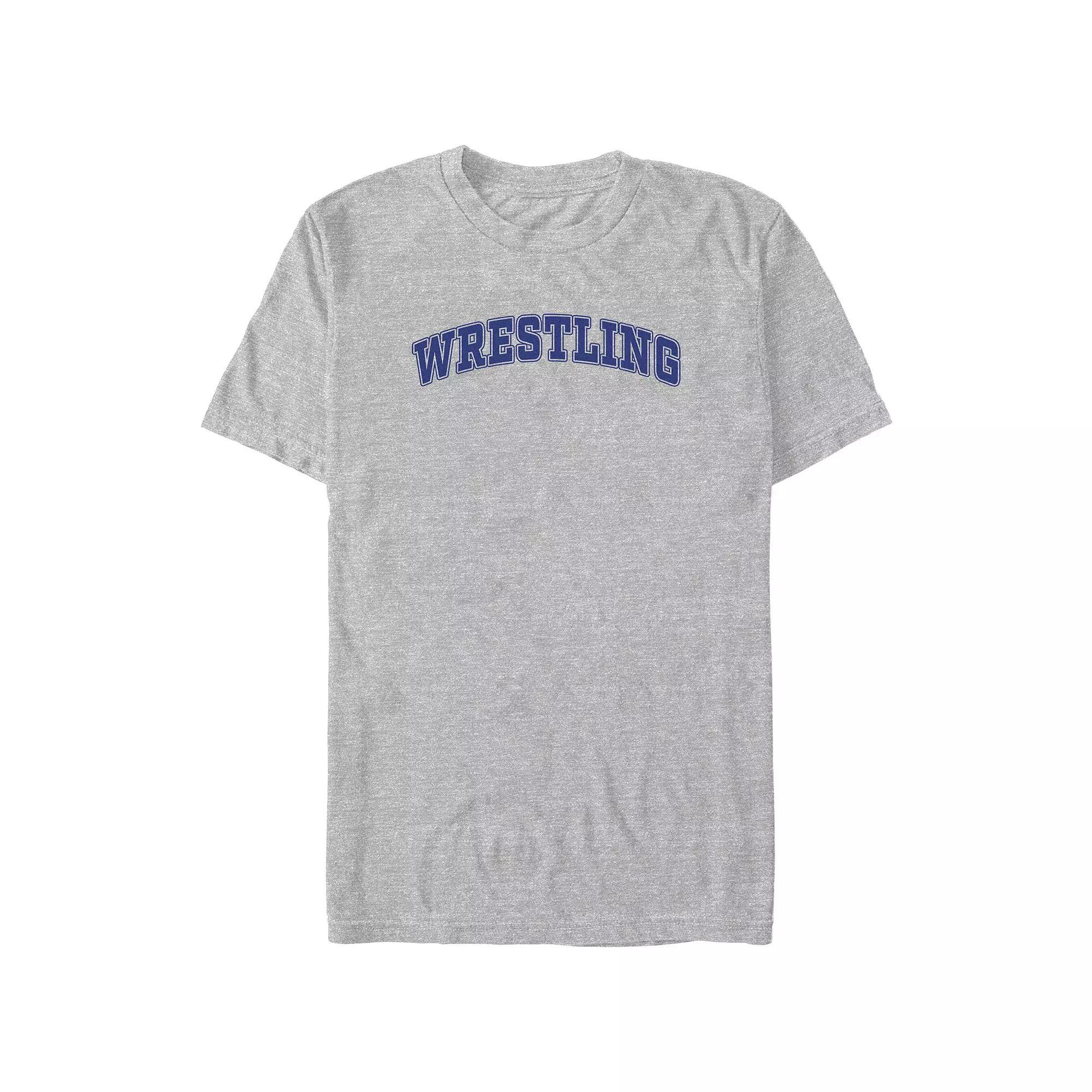 Big & Tall Wrestling Graphic Tee, Men's, Size: Large Tall, Athletic Grey Product Image