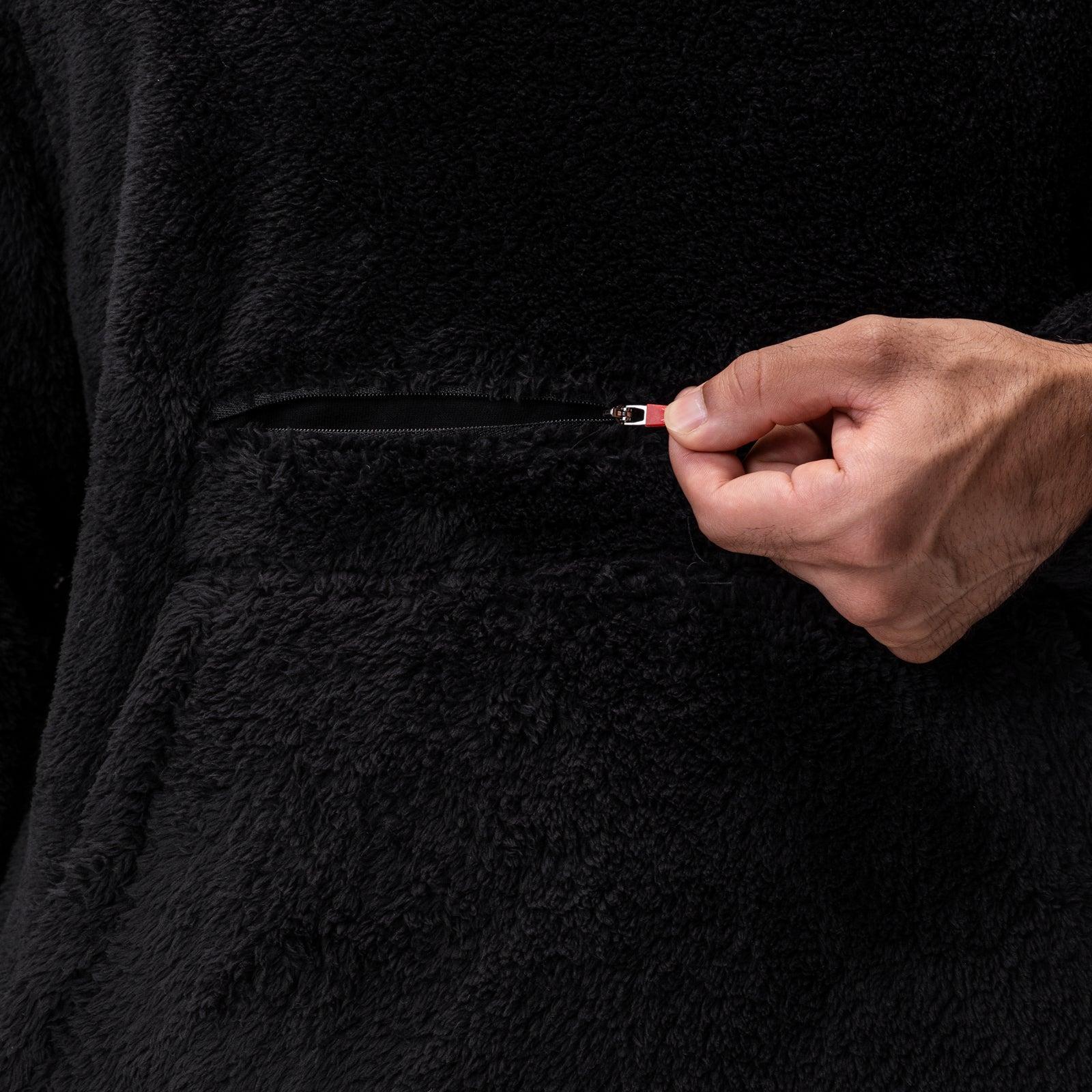 0887. Sherpa Recovery Full Zip Hoodie - Black/White Product Image