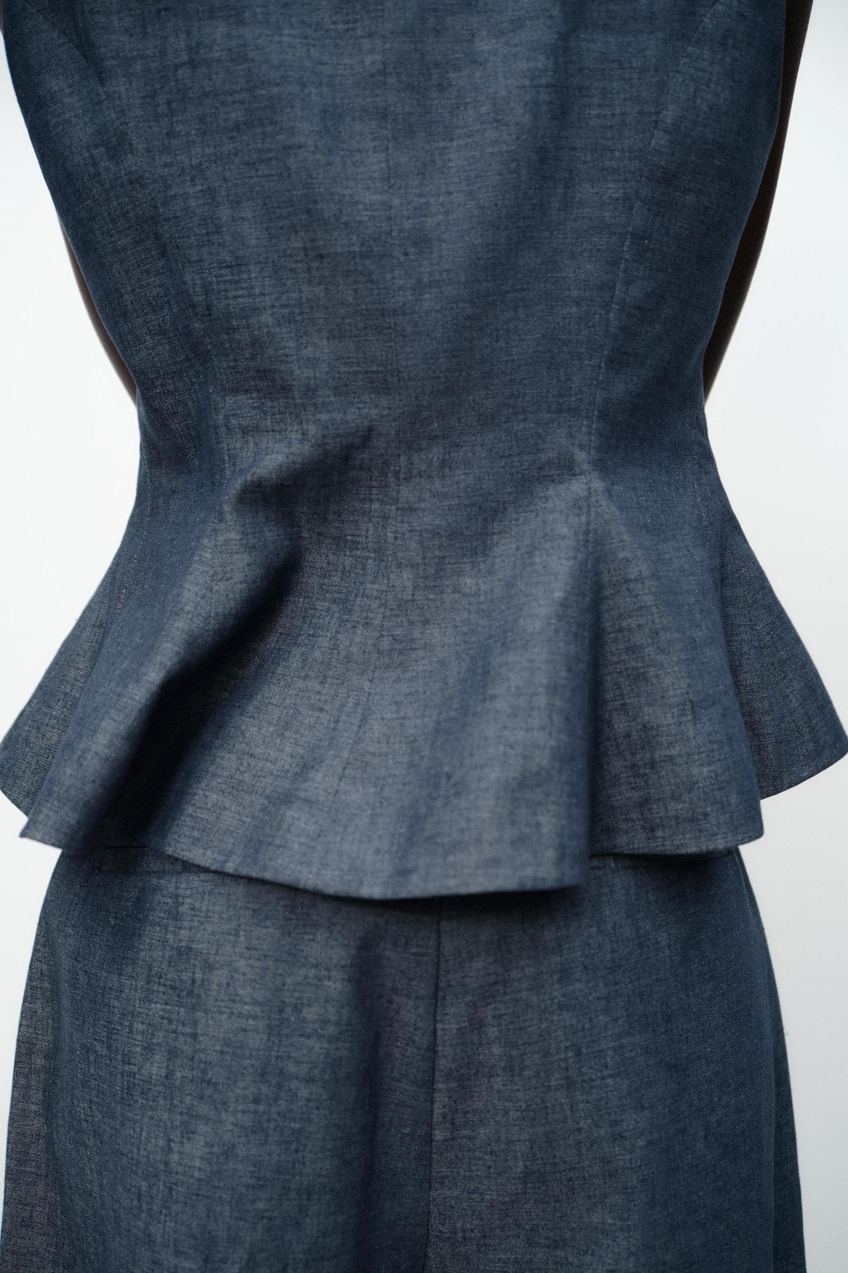 LINEN PEPLUM VEST Product Image