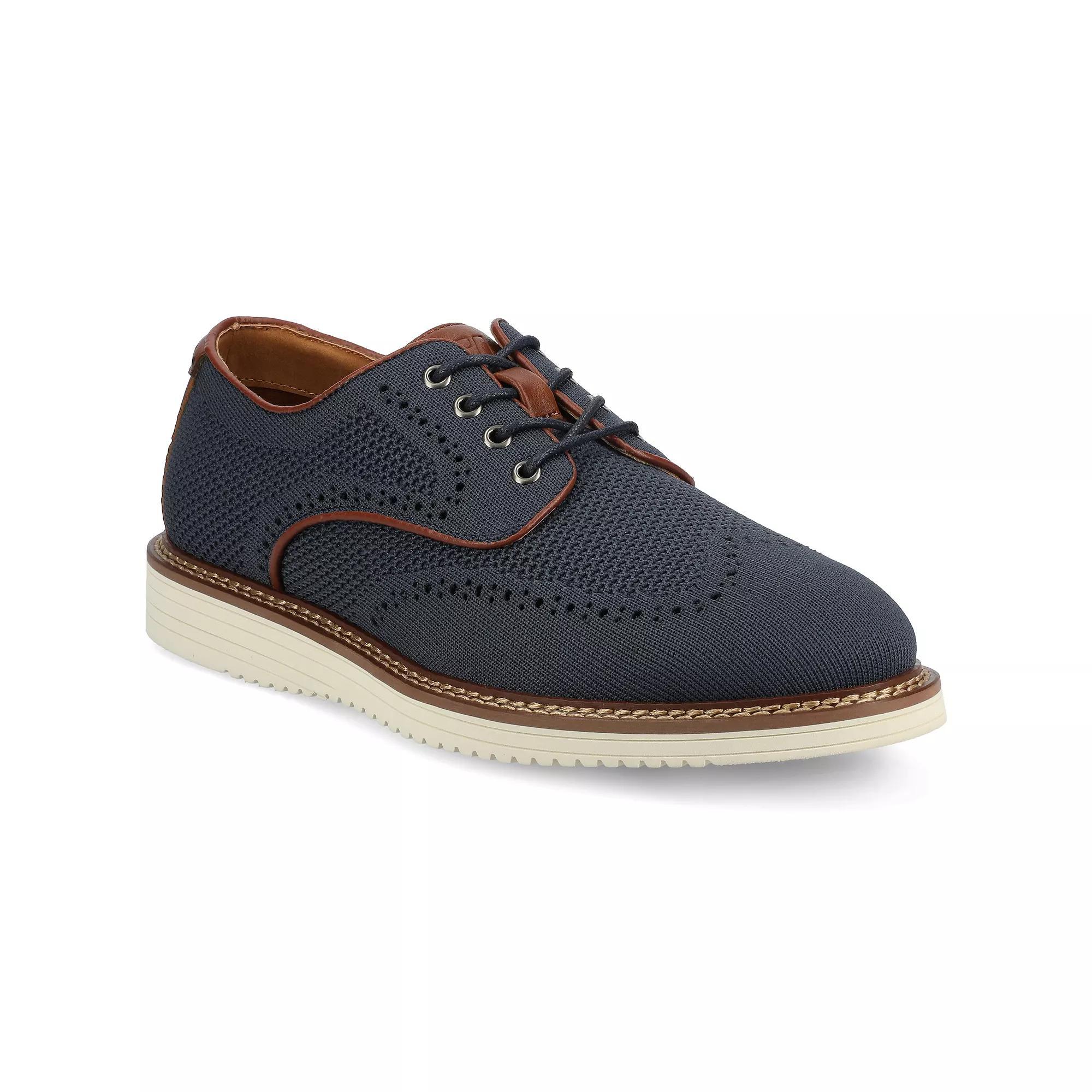 VANCE Whitaker Comfort Men's Flexible Casual Knit Wingtip Hybrid Dress Shoes, Size: 8.5, Blue Product Image