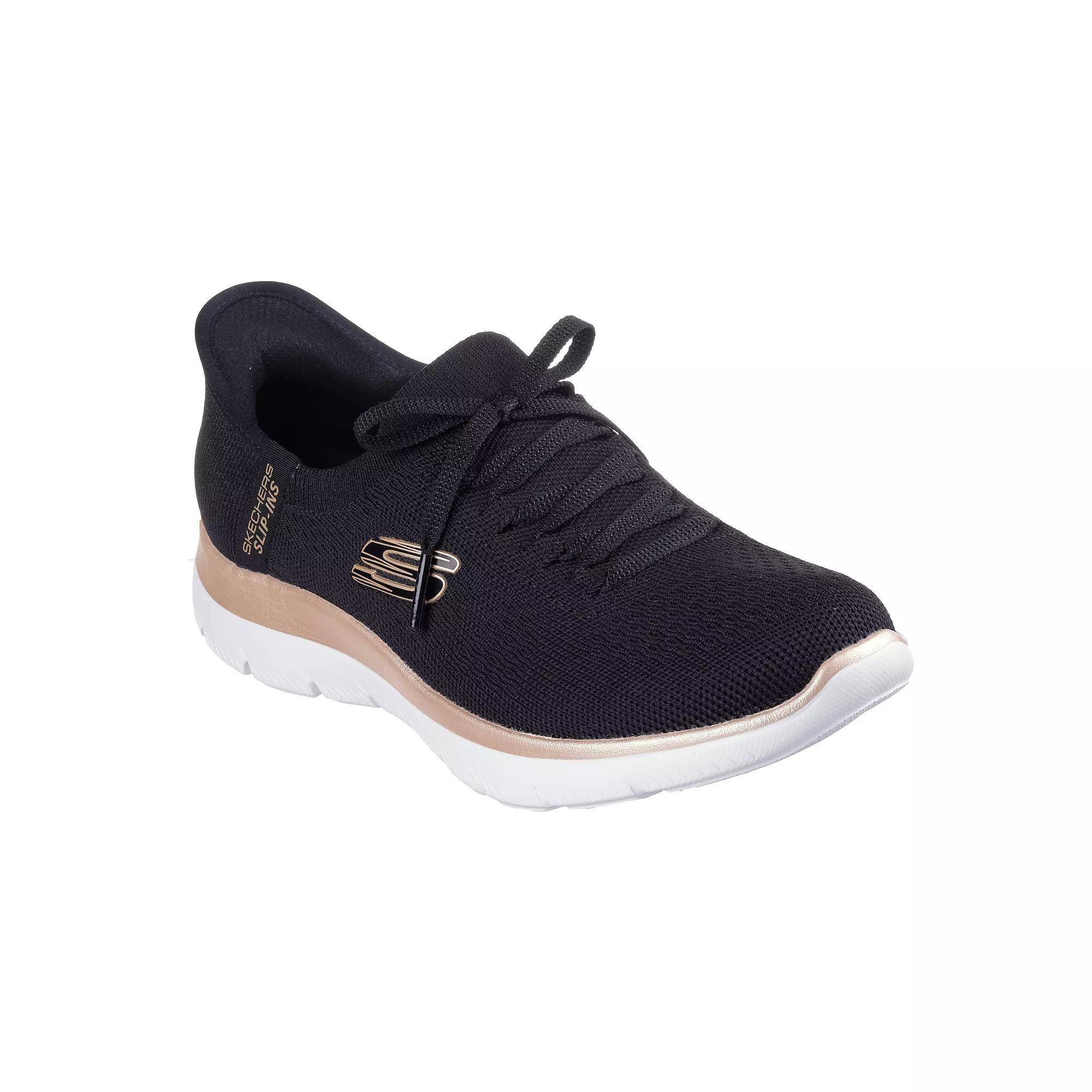 Skechers Hands Free Slip-ins® Summits Night Chic Women's Sneakers, Size: 7, Black Rose Gold Product Image