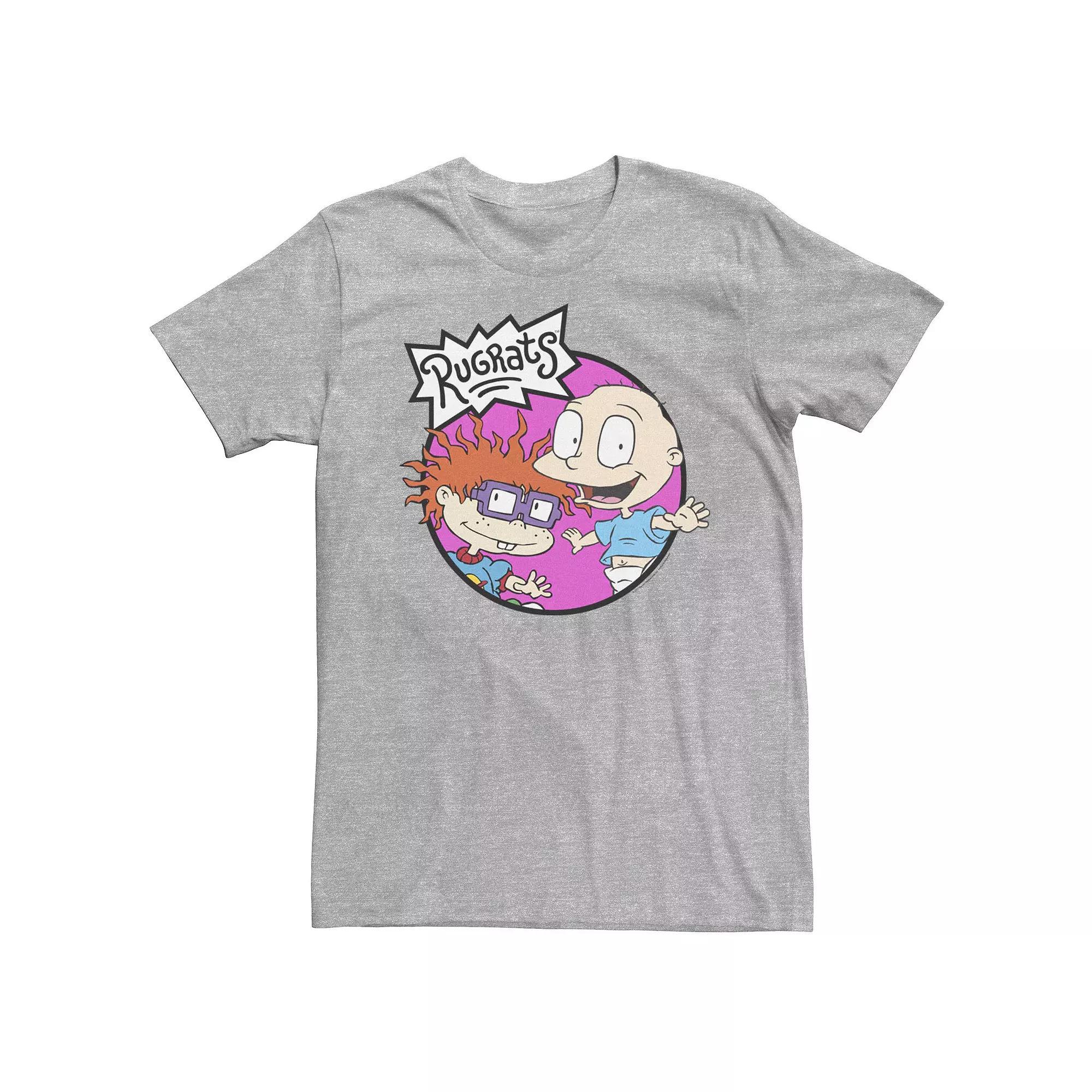 Mens Rugrats Tommy Chuckie Logo Tee Athletic Grey Product Image
