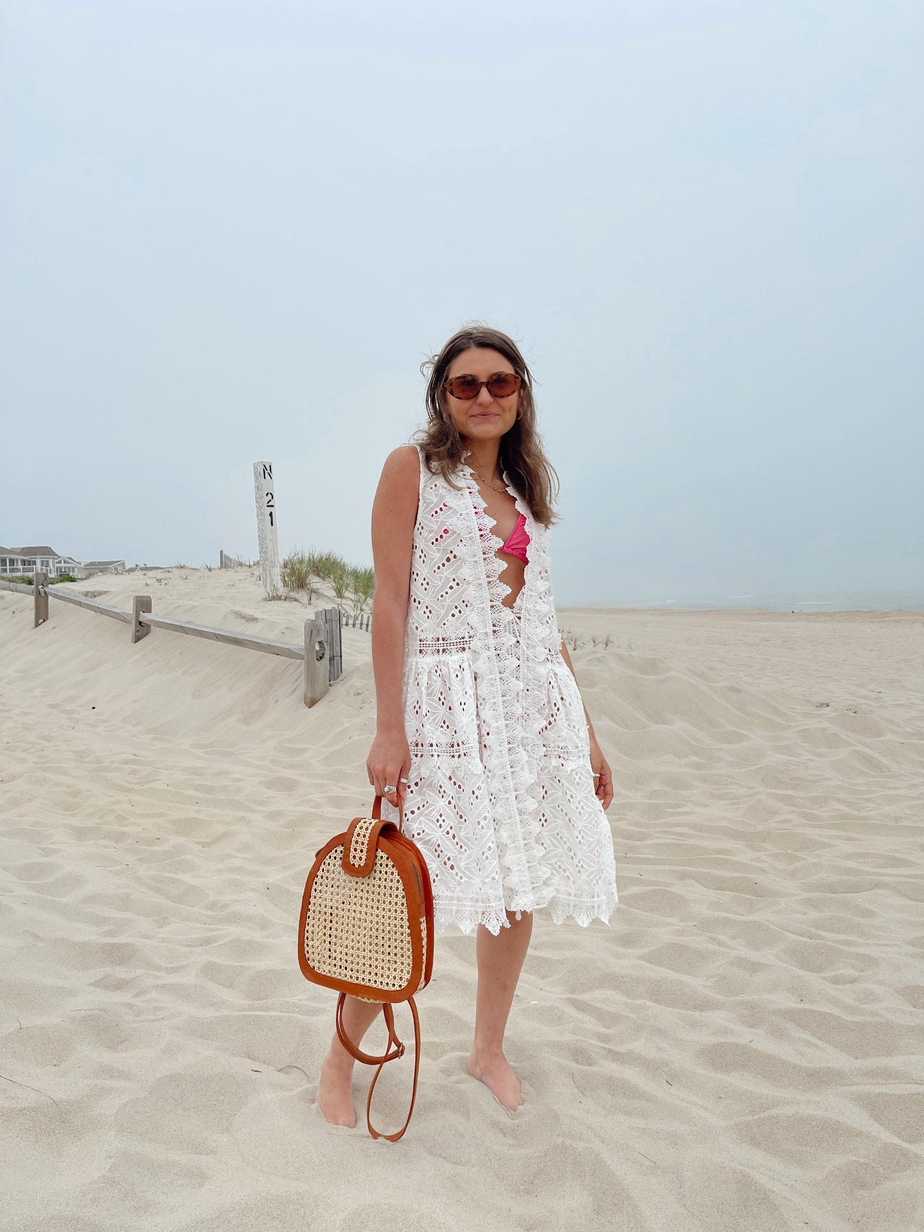 Lani Lace Tie Front Beach Cover Up | White FINAL SALE Product Image