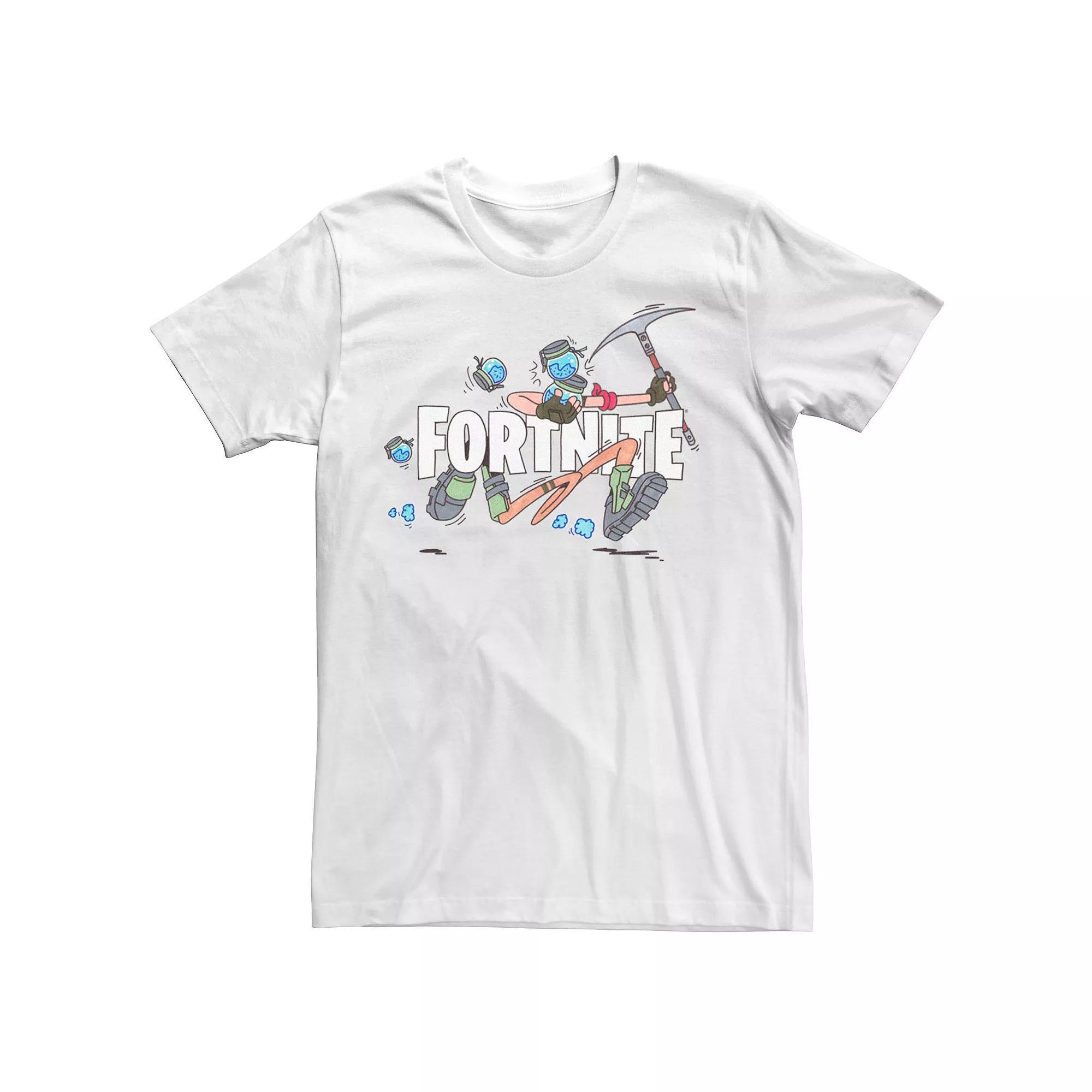 Men's Fornite Logo Running Graphic Tee, Size: Medium, White Product Image