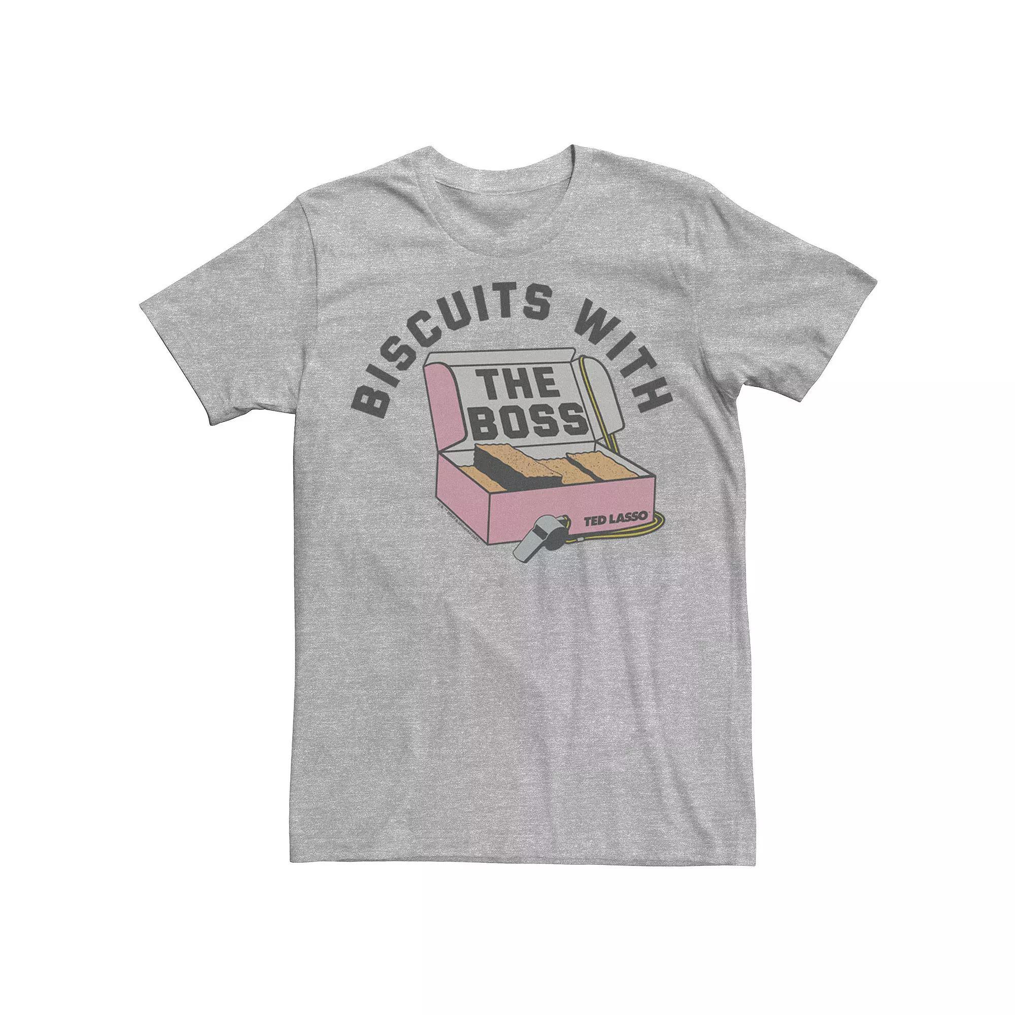 Men's Ted Lasso Biscuits With The Boss Simple Portrait Tee, Size: Large, Athletic Grey Product Image