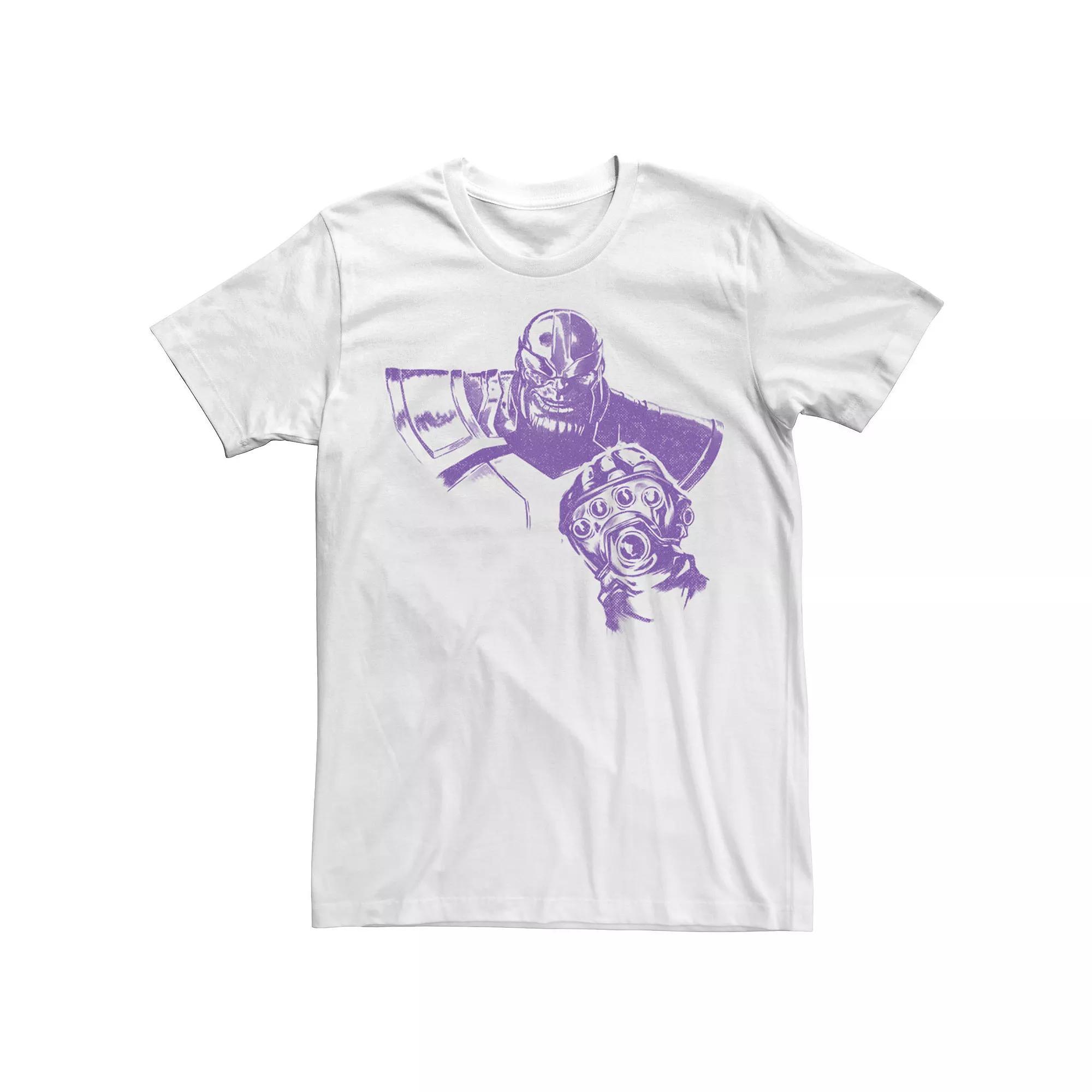 Men's Marvel Avengers Thanos Bright Purple Portrait Tee, Size: Large, White Product Image