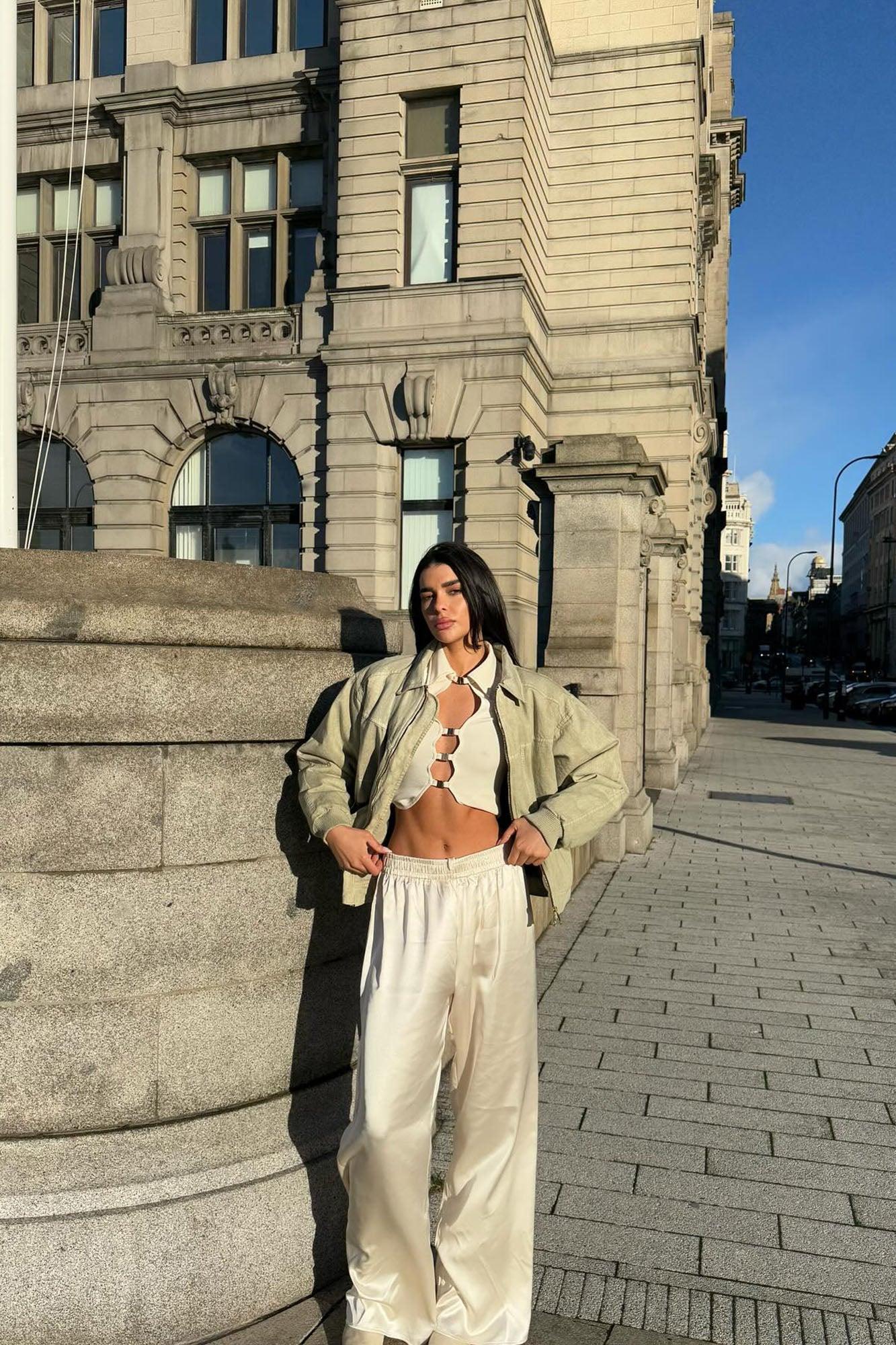 Elevate You Satin Pant - Cream Product Image