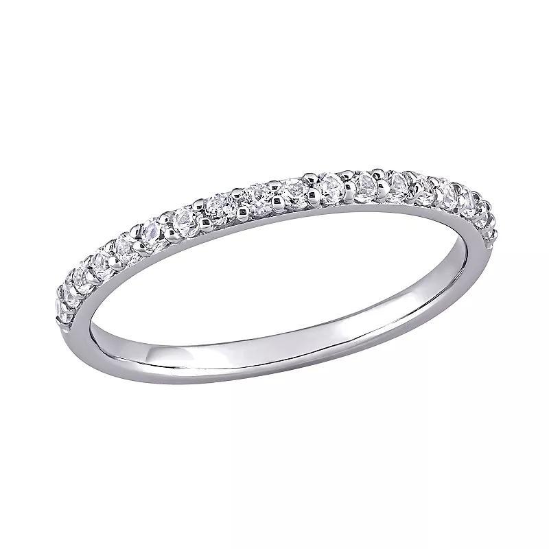 Stella Grace 10k White Gold Lab-Created White Sapphire Anniversary Ring, Women's, Size: 6.50, 10k Whgold Product Image