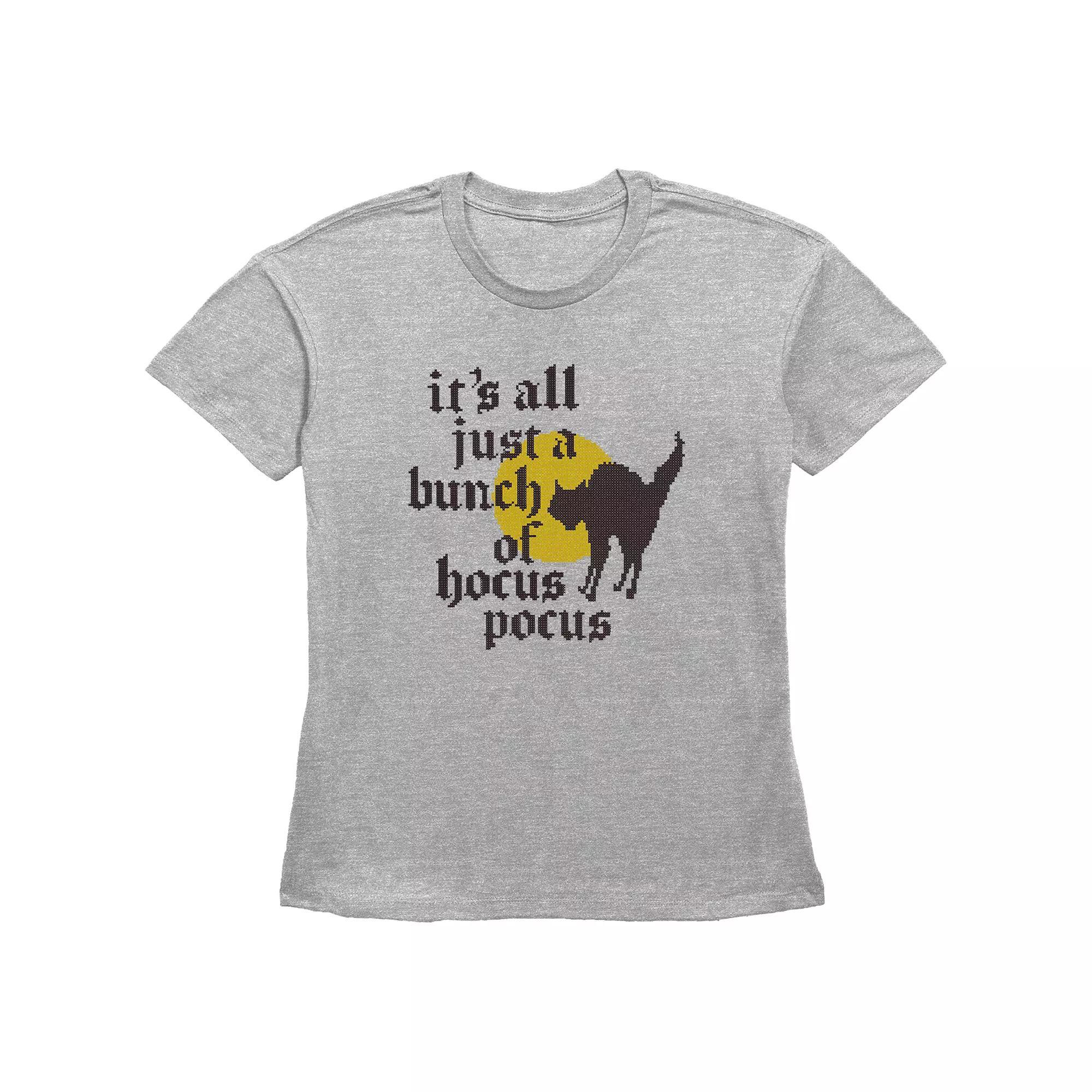 Disney's Hocus Pocus Thackery Binx It's All Just A Bunch Of Hocus Pocus Women's Graphic Tee, Size: XL, Grey Gray Product Image