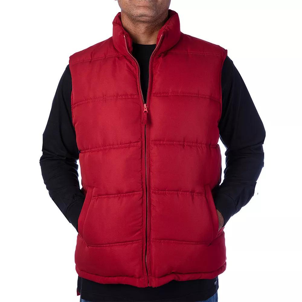 Men's Smith's Workwear Double Insulated Puffer Vest, Size: XL, Dark Red Product Image