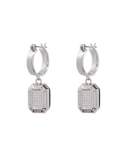 Faceted Diamond Statement Hoops | LUV AJ Product Image