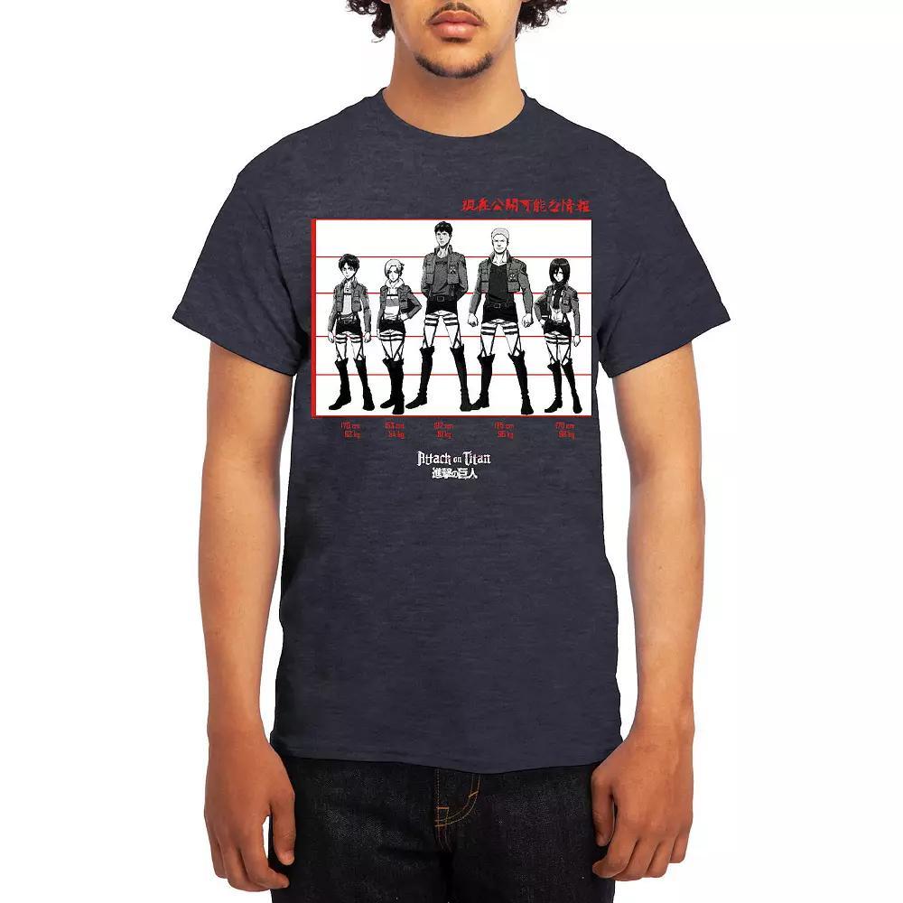 Men's Attack on Titan Black & White Lineup Tee, Boy's, Size: Medium, Grey Lt Blue Product Image