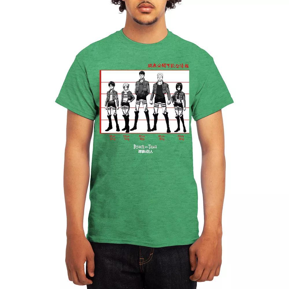 Men's Attack on Titan Black & White Lineup Tee, Boy's, Size: Medium, Grey Lt Blue Product Image