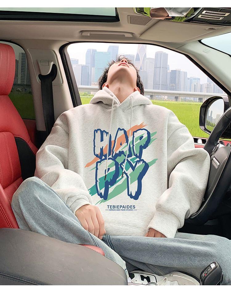 Lettering Oversized Hoodie Product Image