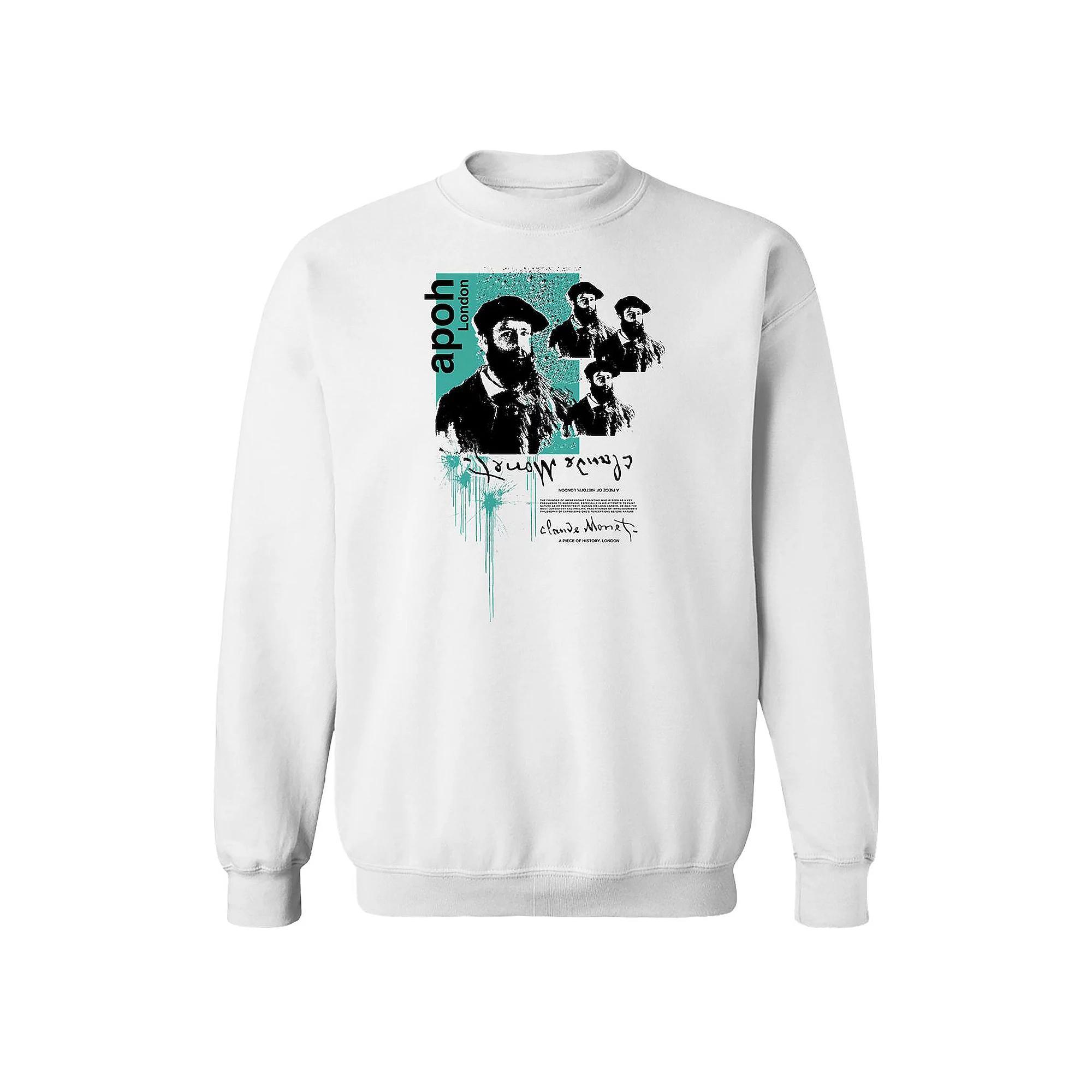 Men's apoh - Monet Impressionist Graphic Sweatshirt, Size: Small, White Product Image