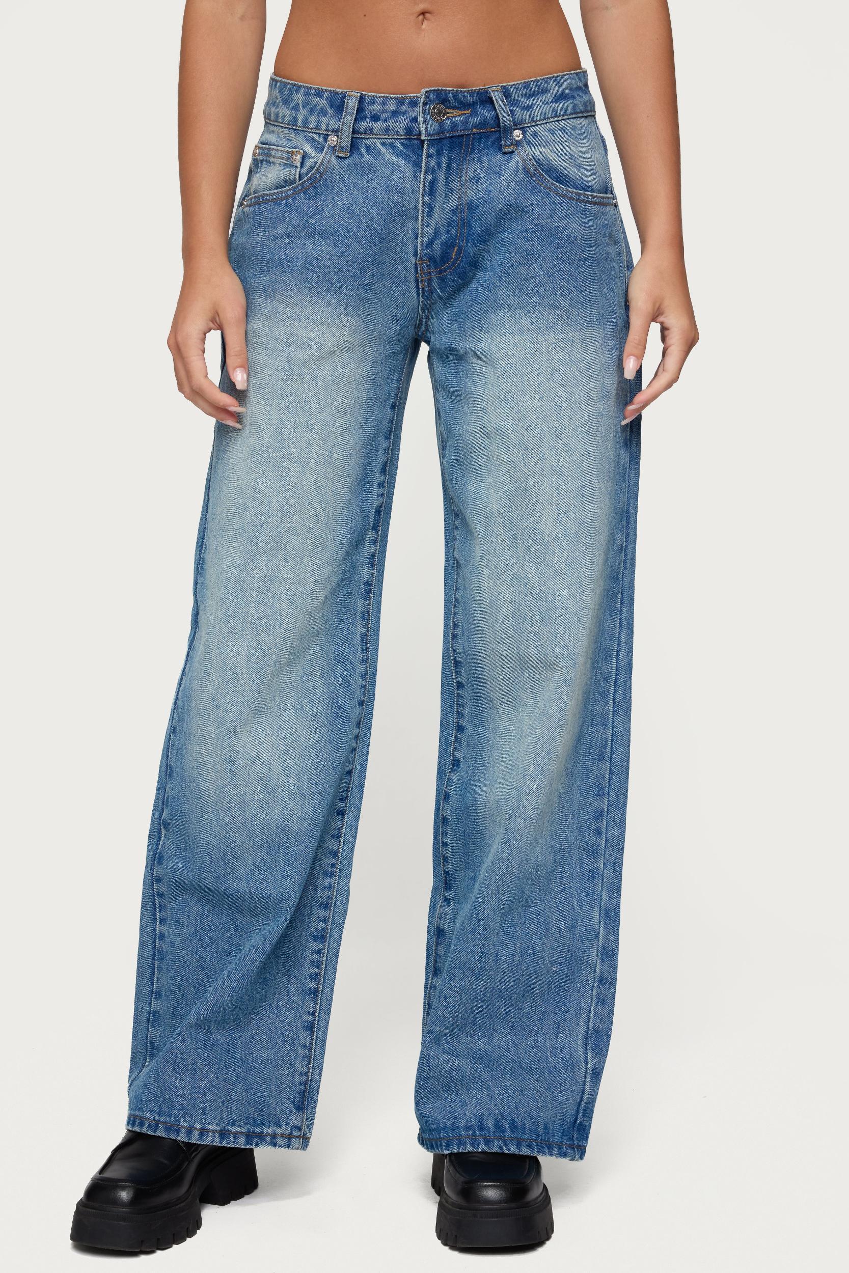 Magda Low Rise Acid Wash Jeans Product Image