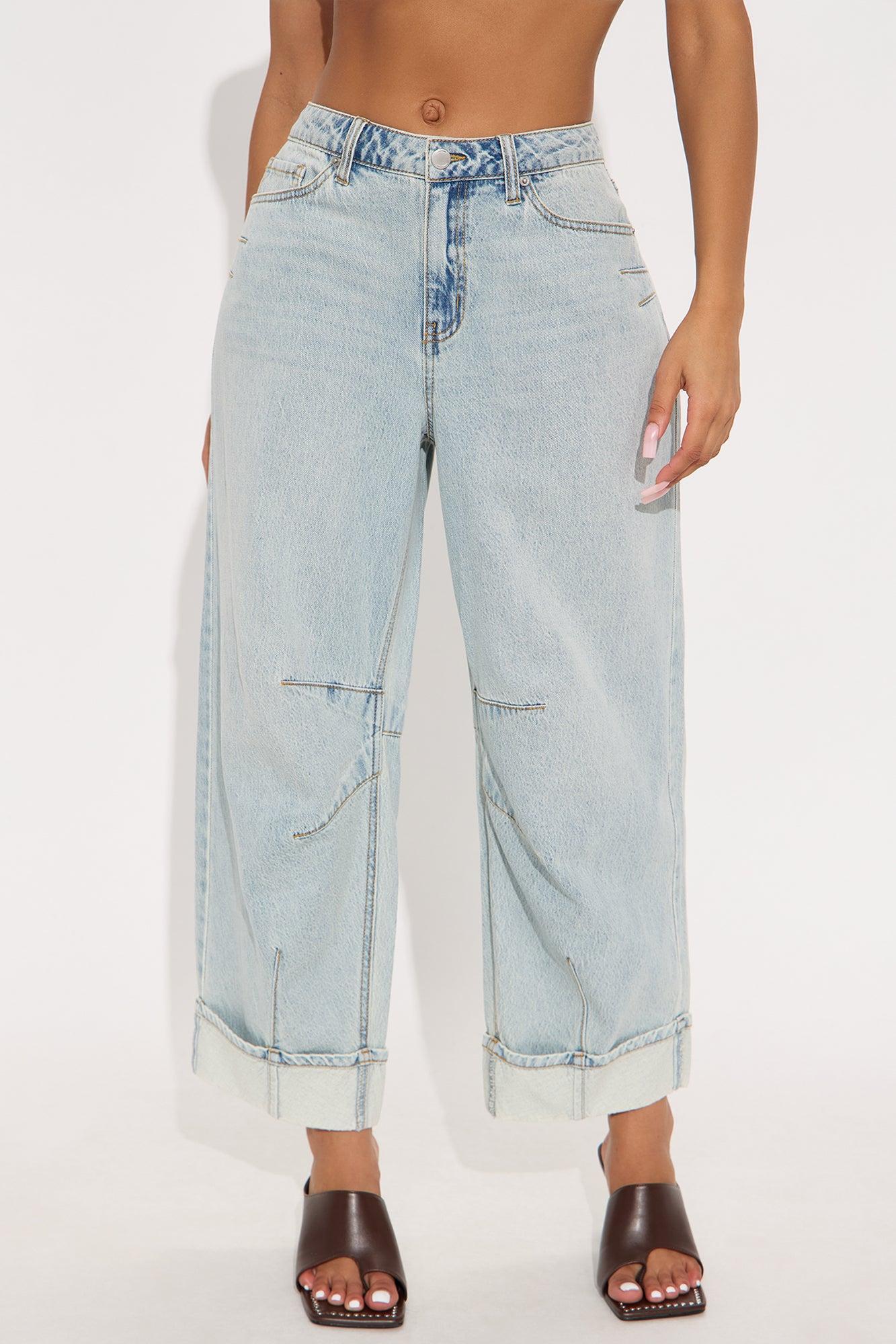 Brooklyn Barrel Leg Jeans - Light Wash Product Image
