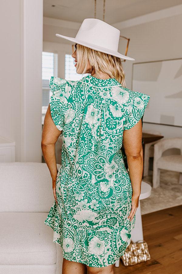 Hello Lovely Floral Dress In Emerald Curves Product Image