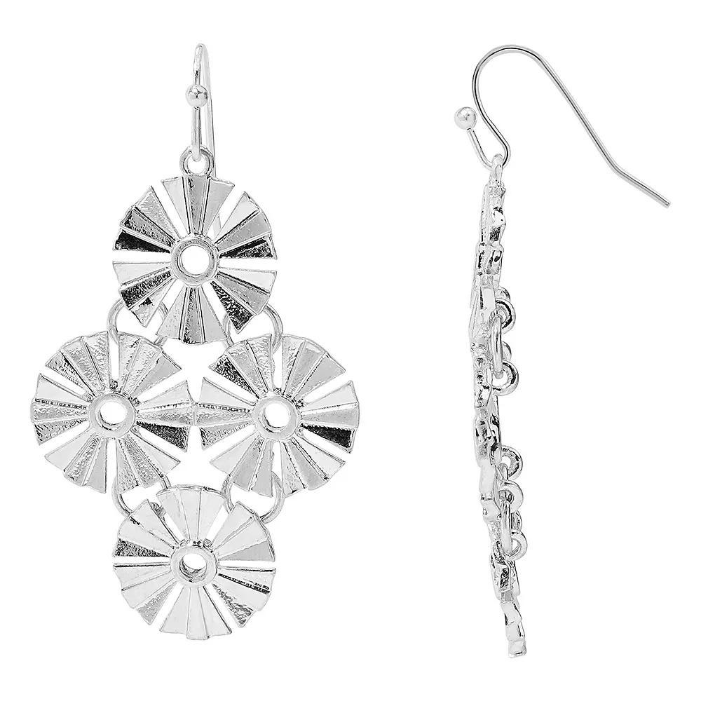Sonoma Goods For Life Silver Tone Sunburst Chandelier Earrings, Womens, None Product Image