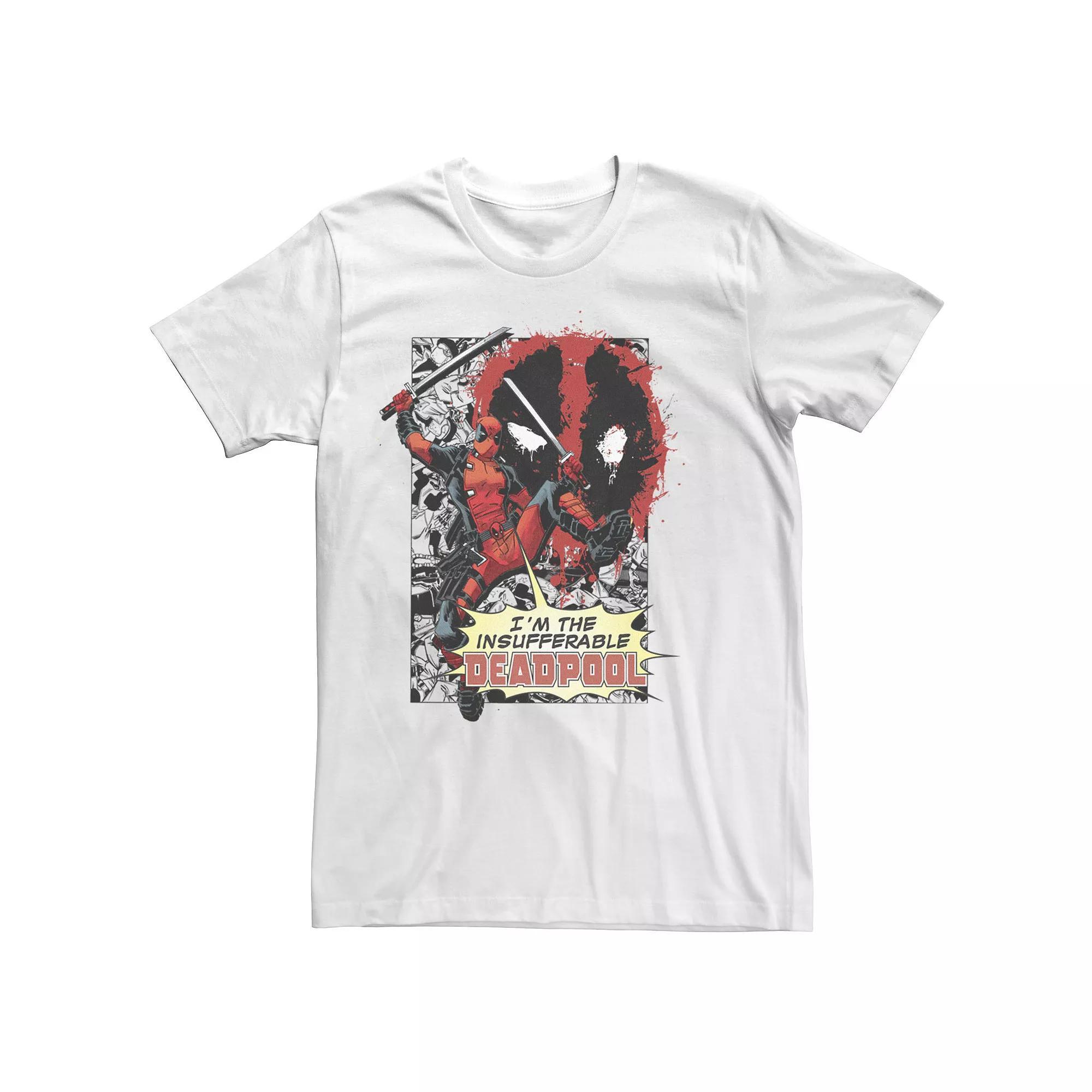 Men's Marvel Deadpool "Insufferable" Comic Tee, Size: Large, White Product Image