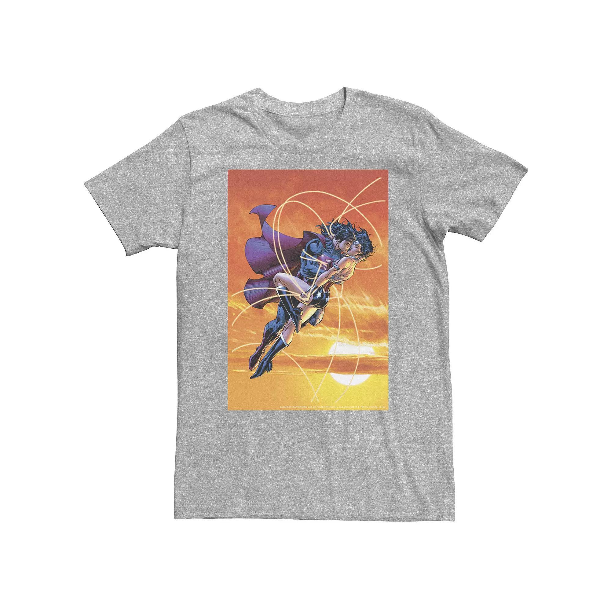 Big & Tall DC Comics Superman & Lois Lane The Kiss Poster Tee, Men's, Size: 4XL Tall, White Product Image