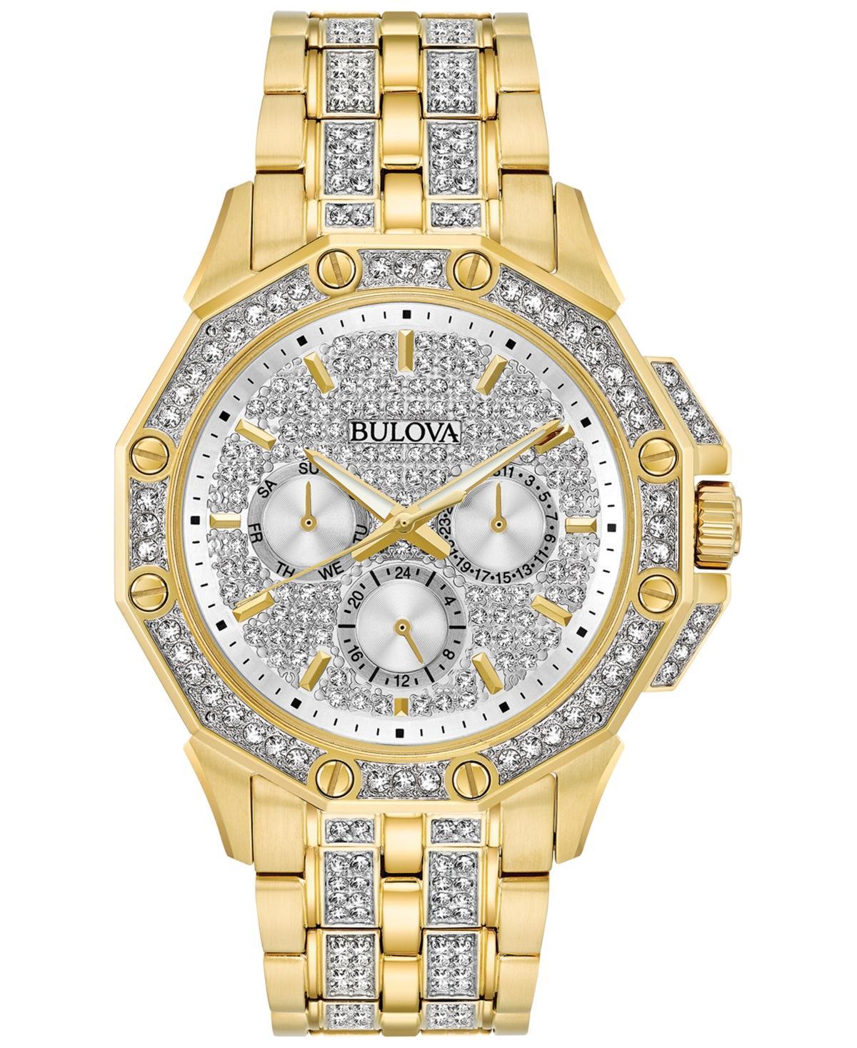 Bulova Mens Phantom Crystal-Accent Stainless Steel Bracelet Watch - 96A254 Silver Product Image