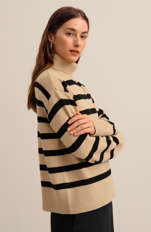 Lilysilk Women's The Tarra Stripe Sweater in Brown at Nordstrom, Size Small Product Image