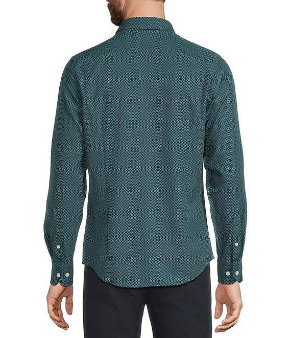 Murano Slim Fit Performance Stretch Geometric Print Long Sleeve Woven Shirt Product Image