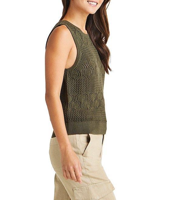 Splendid Celine Crochet Sweater Coordinating Crewneck Tank Product Image