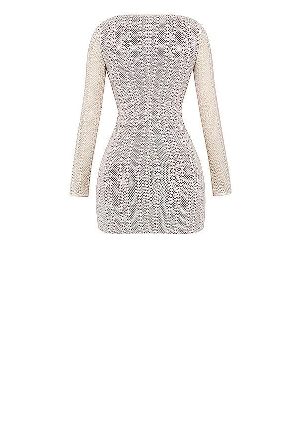 Carmelita Natural Knit Lace Up Dress Product Image