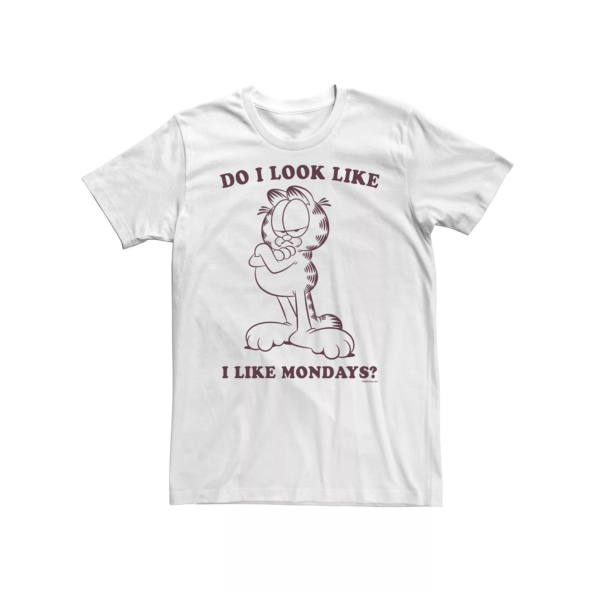 Big & Tall Garfield Do I Look Like I Like Mondays Line Art Tee, Men's, Size: 4XL, White Product Image