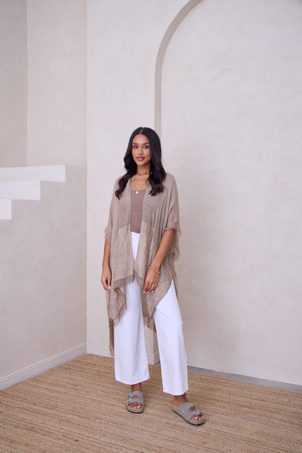 Fringed Sequin Kimono Product Image