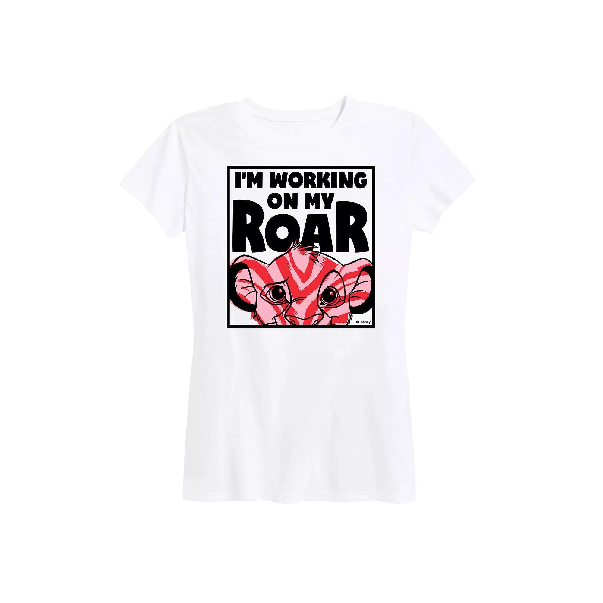 Disneys Lion King Simba Womens Im Working On My Roar Graphic Tee Product Image