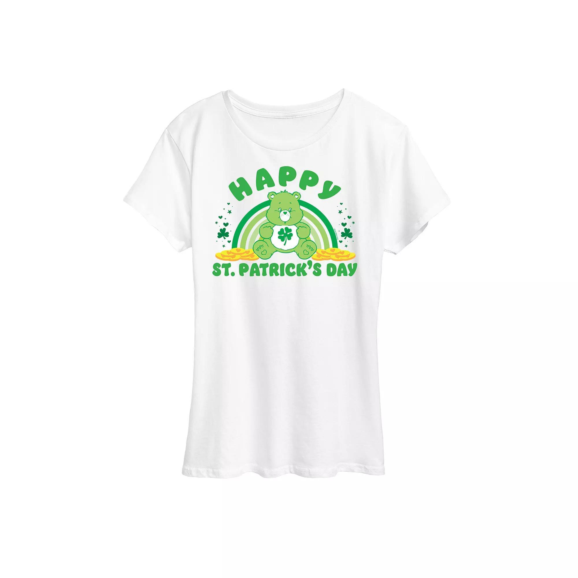 Women's Care Bears Happy St. Patrick's Day Graphic Tee, Size: Medium, White Product Image